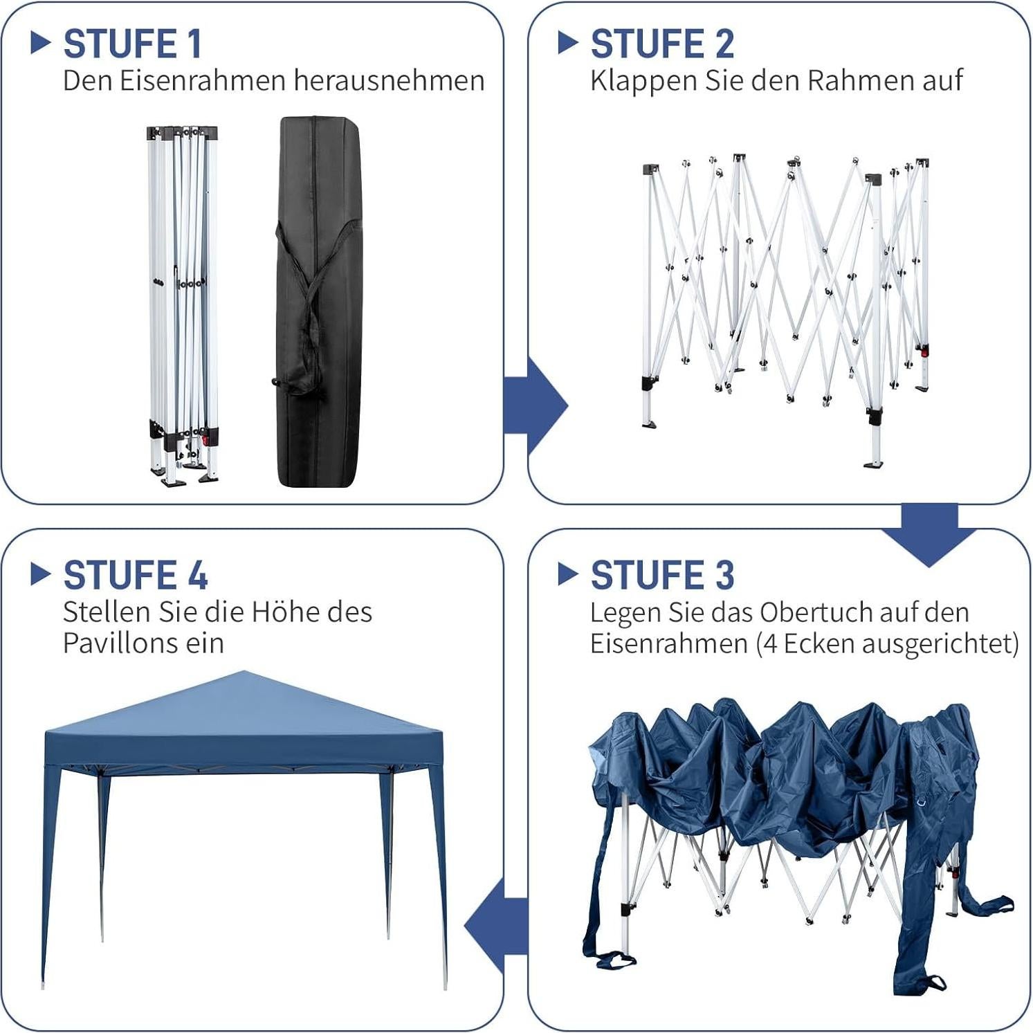 Toldo Plegable MIIEELO 3x3m Impermeable con Protección UV