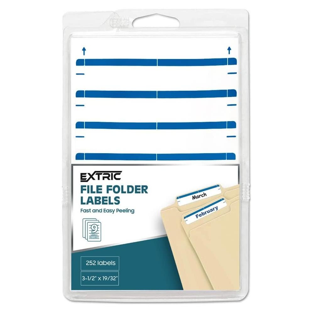 Etiquetas para Carpetas EXTRIC 252 Piezas Azul Autoadhesivas