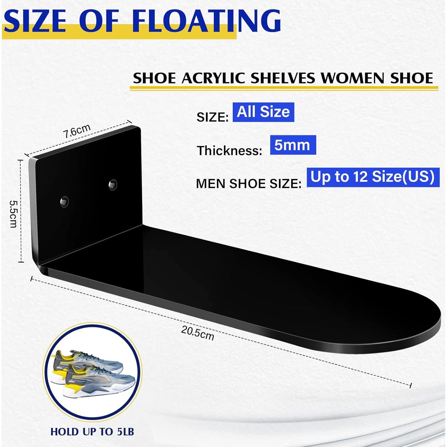 Estante de Pared para Zapatos Treela 20 Piezas Acrílico Negro