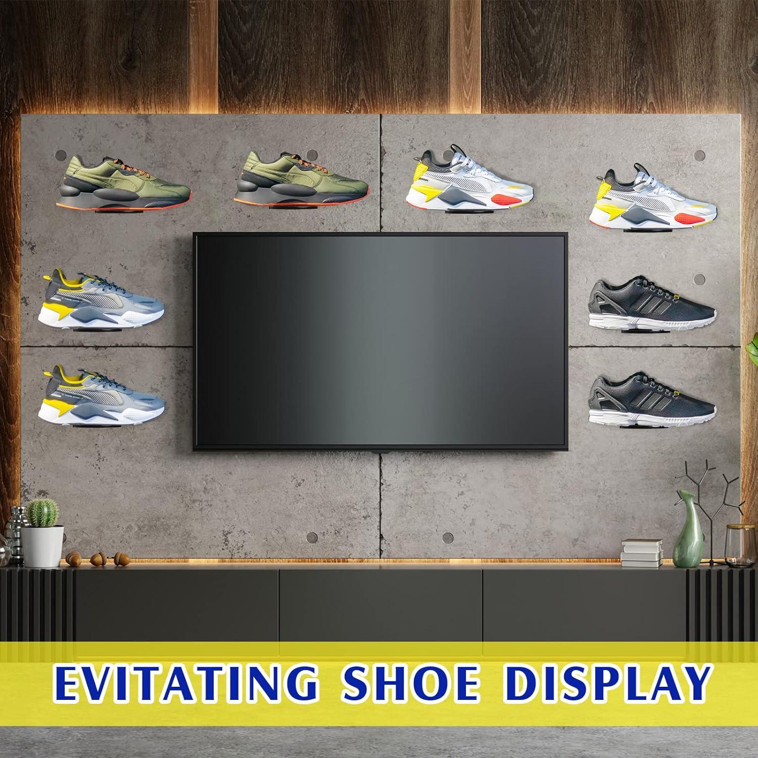 Estante de Pared para Zapatos Treela 20 Piezas Acrílico Negro