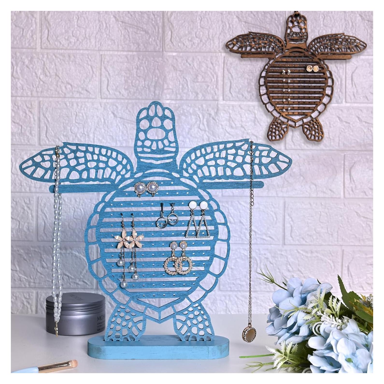 Soporte Organizador de Pendientes Tnstbiee Tortuga Azul 30.5x27.9cm