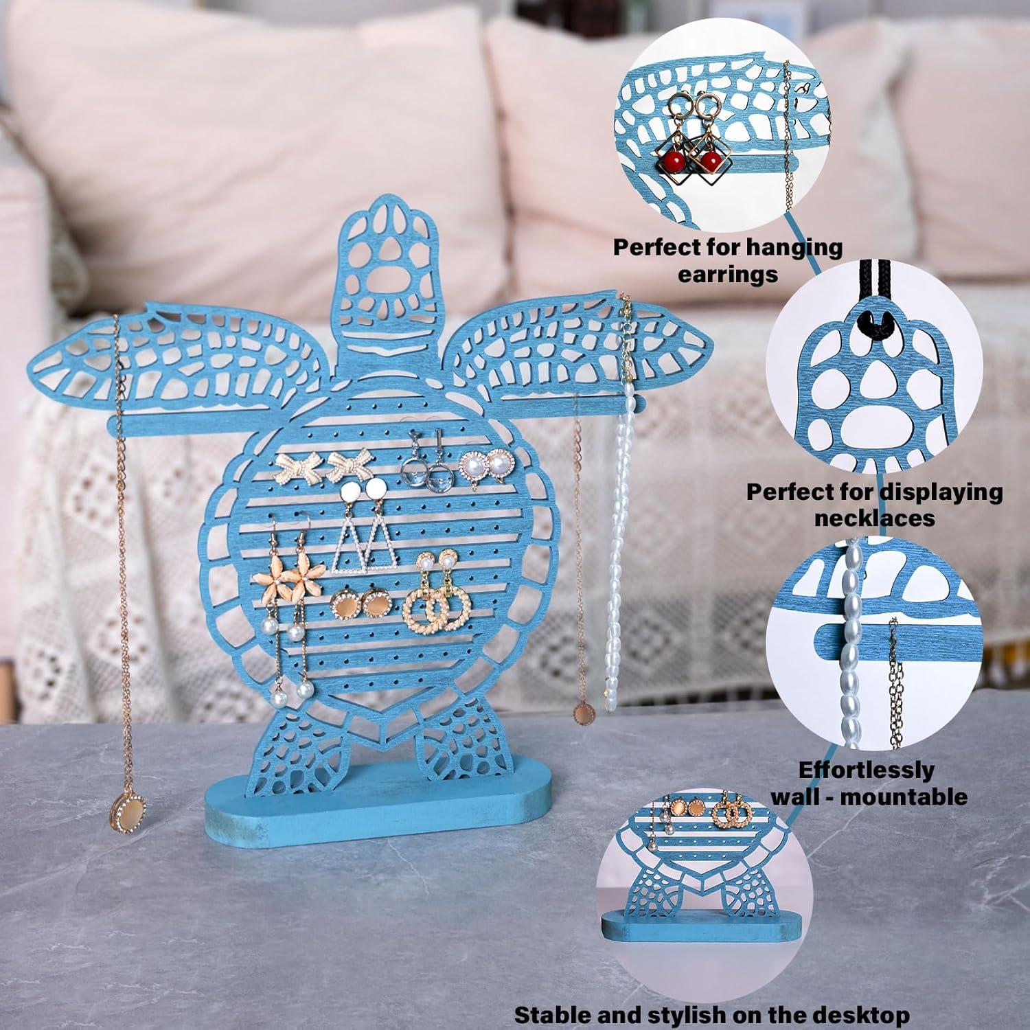 Soporte Organizador de Pendientes Tnstbiee Tortuga Azul 30.5x27.9cm