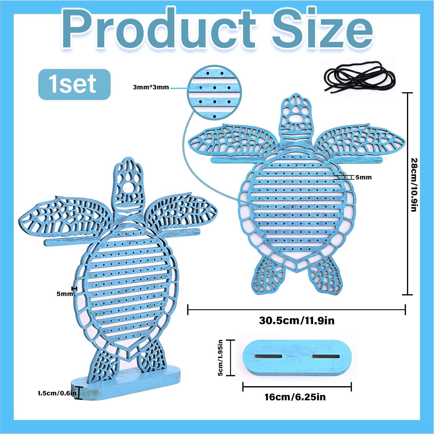 Soporte Organizador de Pendientes Tnstbiee Tortuga Azul 30.5x27.9cm