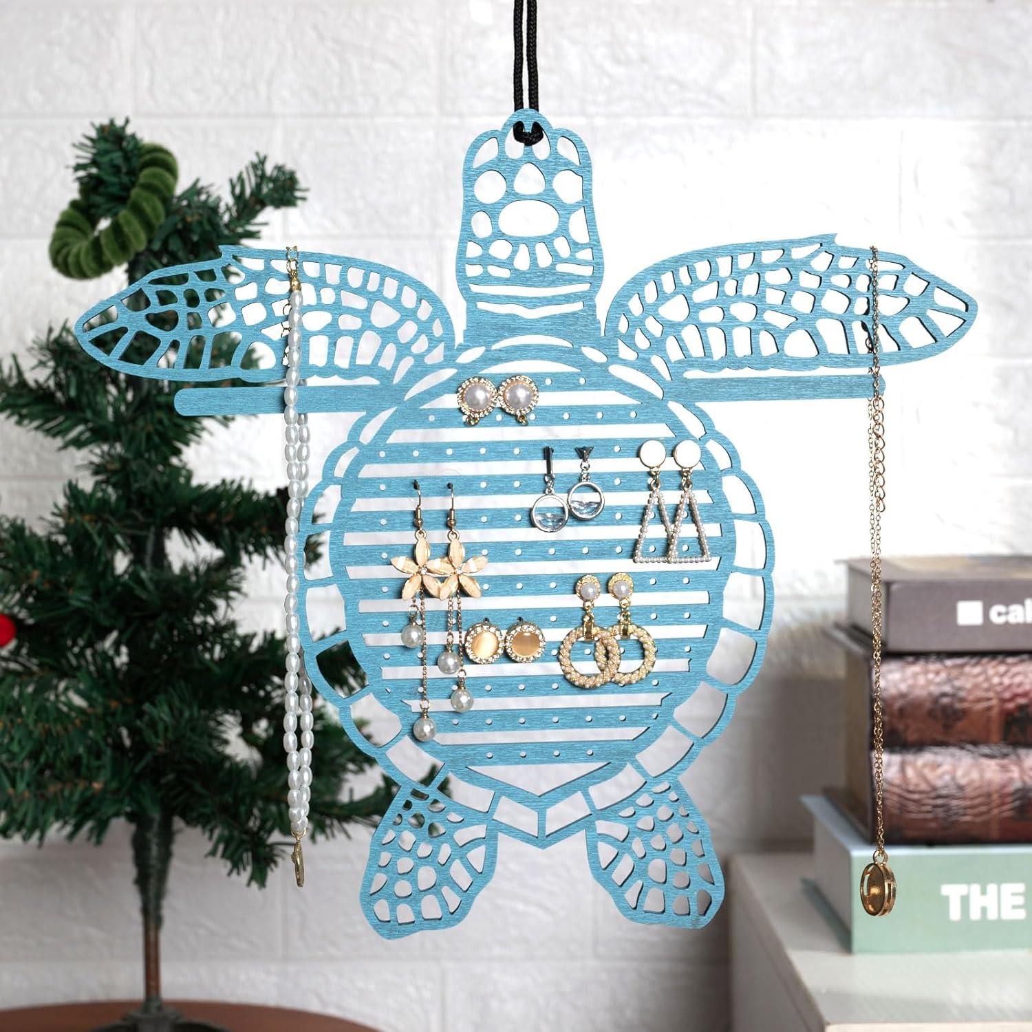 Soporte Organizador de Pendientes Tnstbiee Tortuga Azul 30.5x27.9cm