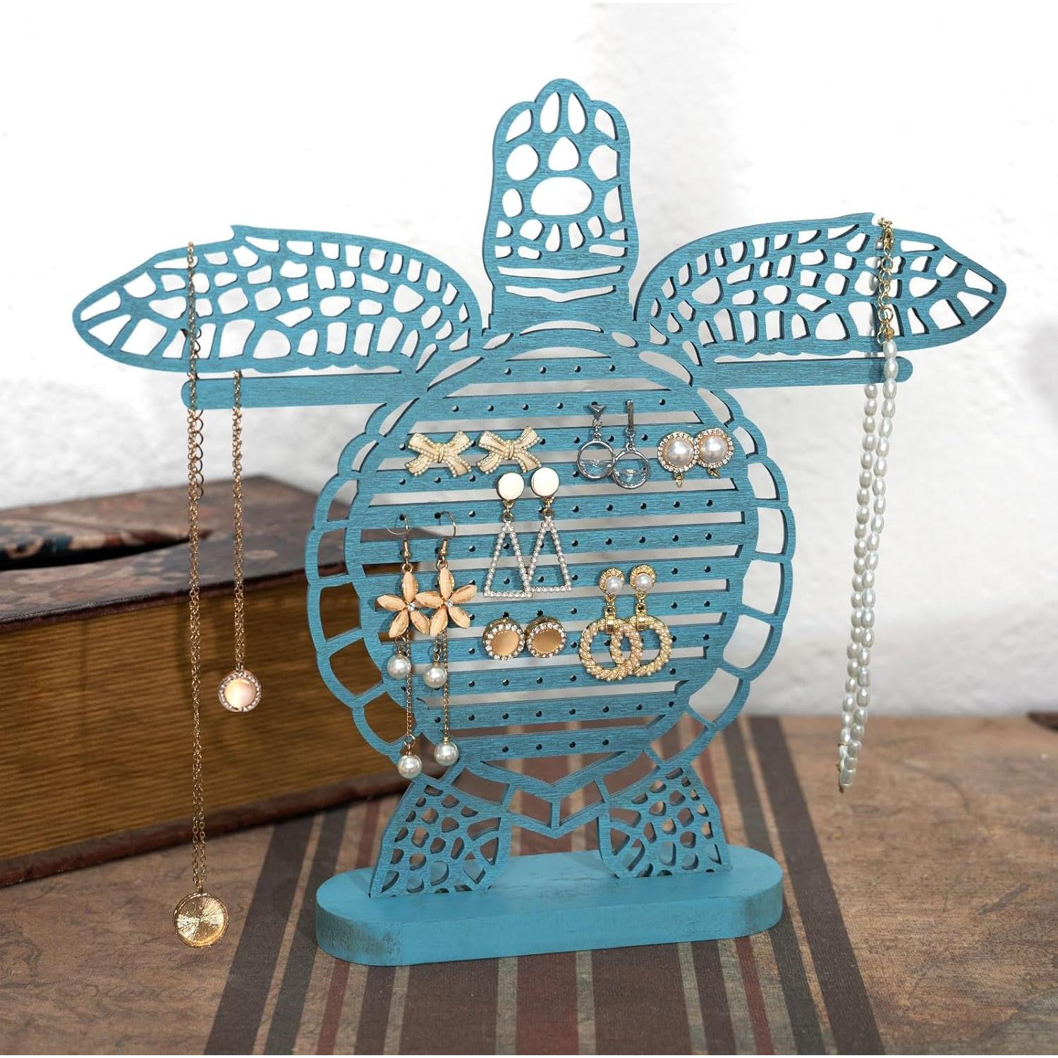 Soporte Organizador de Pendientes Tnstbiee Tortuga Azul 30.5x27.9cm