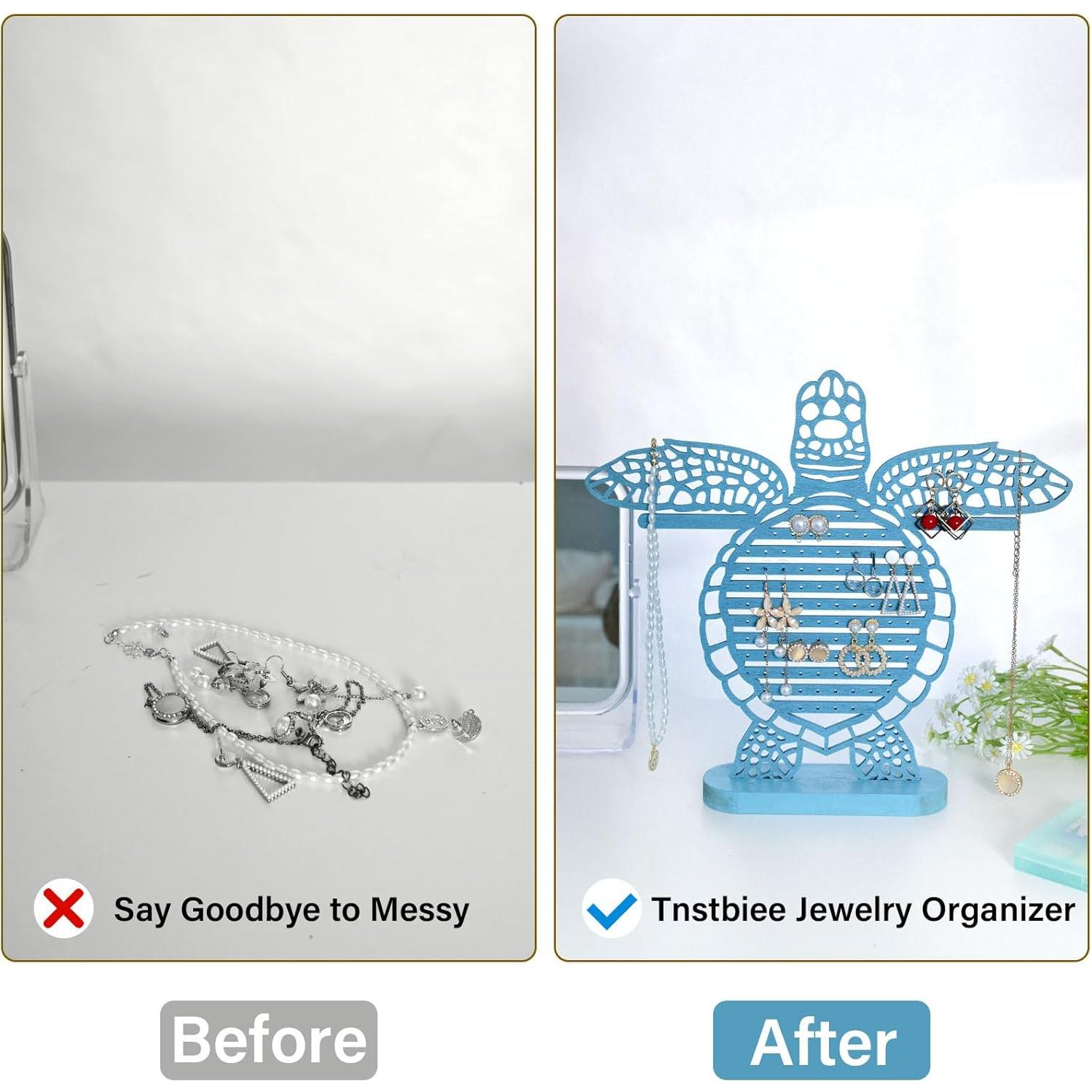 Soporte Organizador de Pendientes Tnstbiee Tortuga Azul 30.5x27.9cm