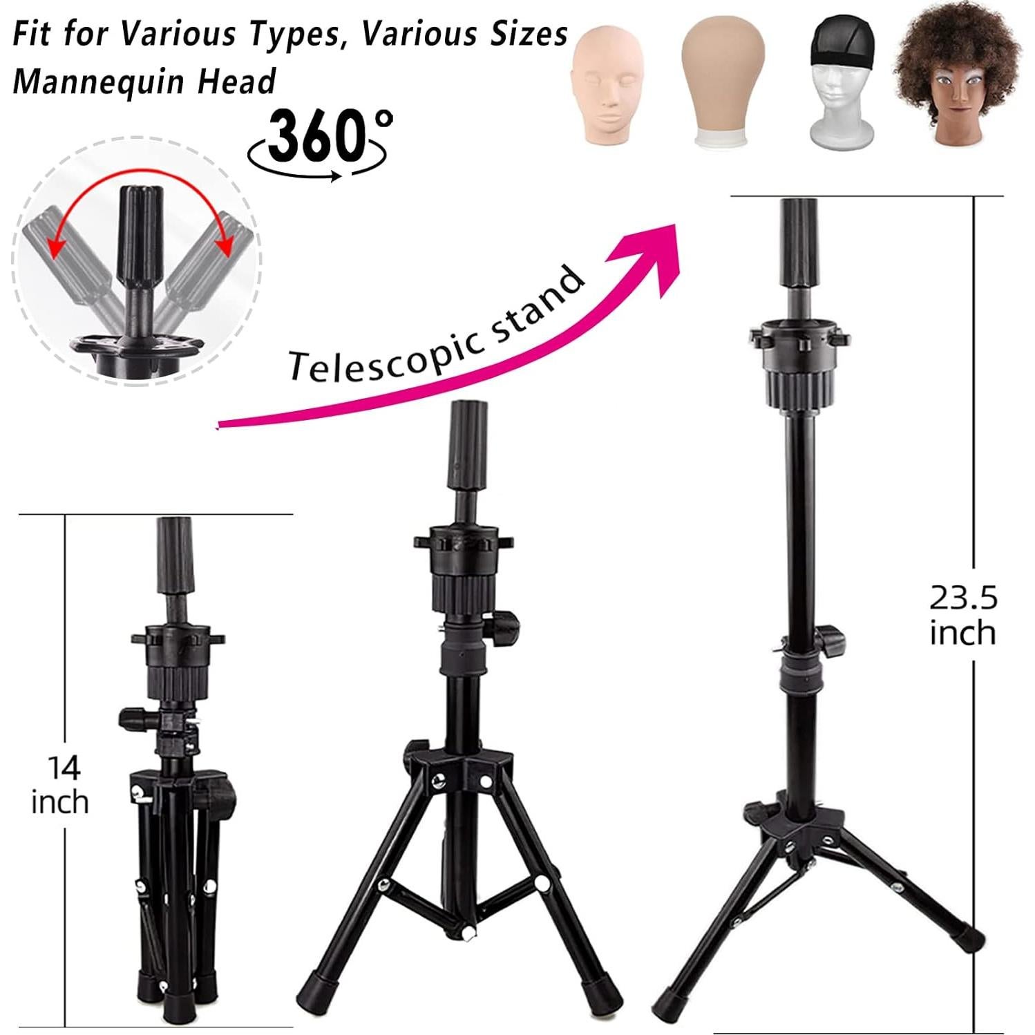 Soporte para Cabeza de Peluca LUNGCYX 22 Pulgadas con Trípode