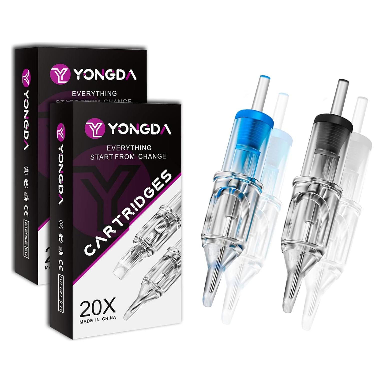 Cartuchos de Agujas de Tatuaje YONGDA 40pcs Mezclados 3RL 5RL 5RS 7RS