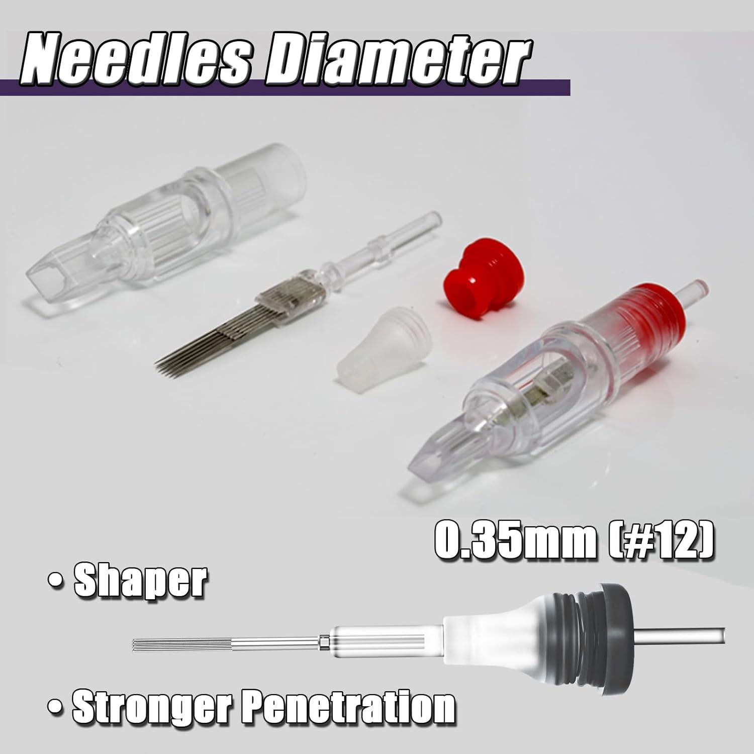 Cartuchos de Agujas de Tatuaje YONGDA 40pcs Mezclados 3RL 5RL 5RS 7RS