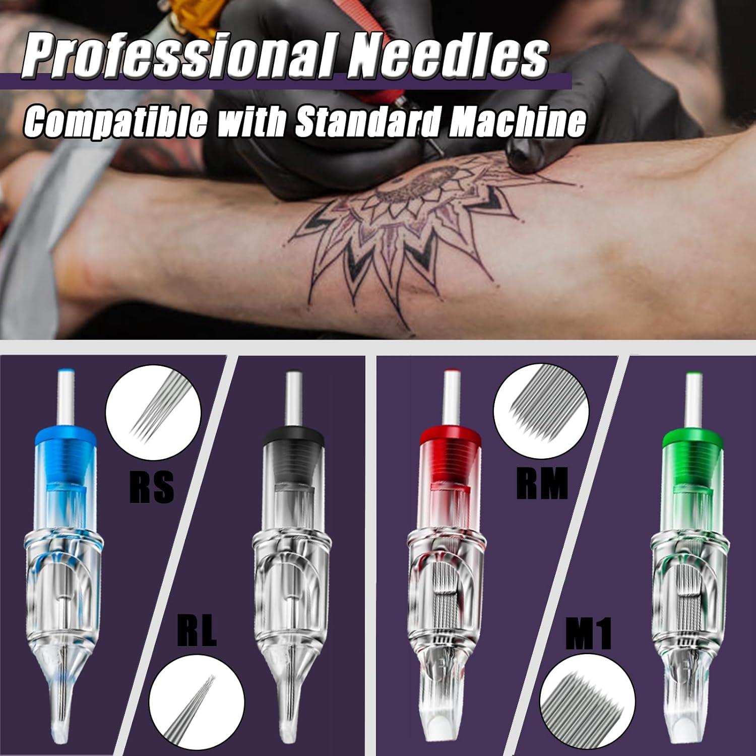 Cartuchos de Agujas de Tatuaje YONGDA 40pcs Mezclados 3RL 5RL 5RS 7RS