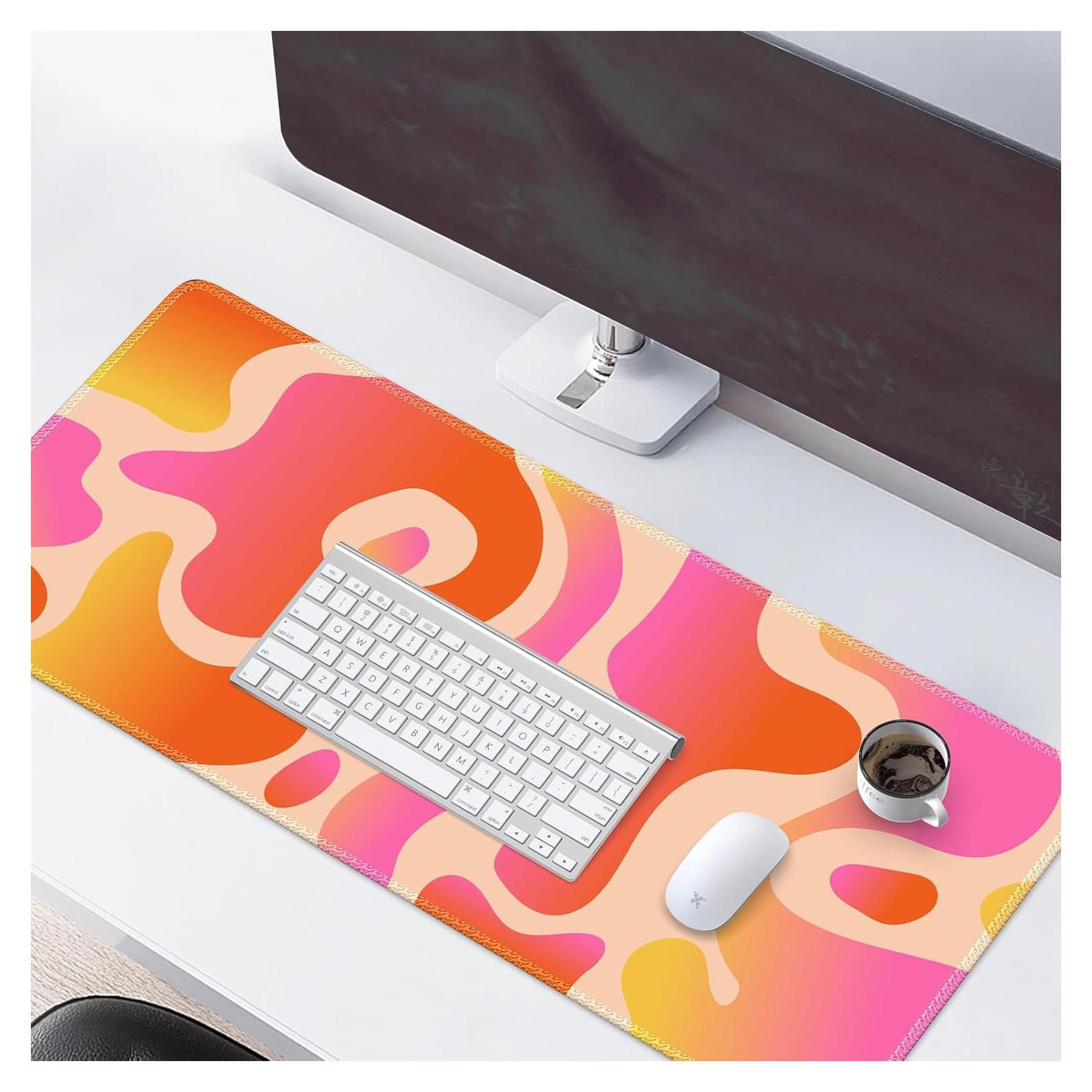 Alfombrilla de Escritorio HAOCOO XXL Antideslizante 90x40cm Boho