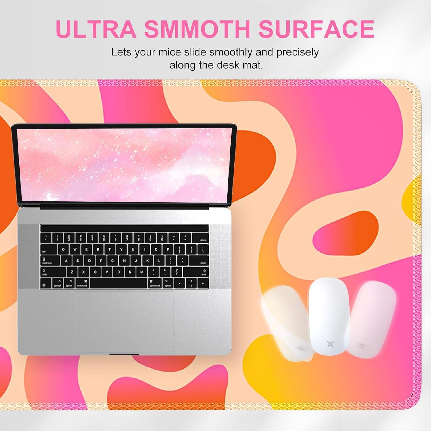 Alfombrilla de Escritorio HAOCOO XXL Antideslizante 90x40cm Boho