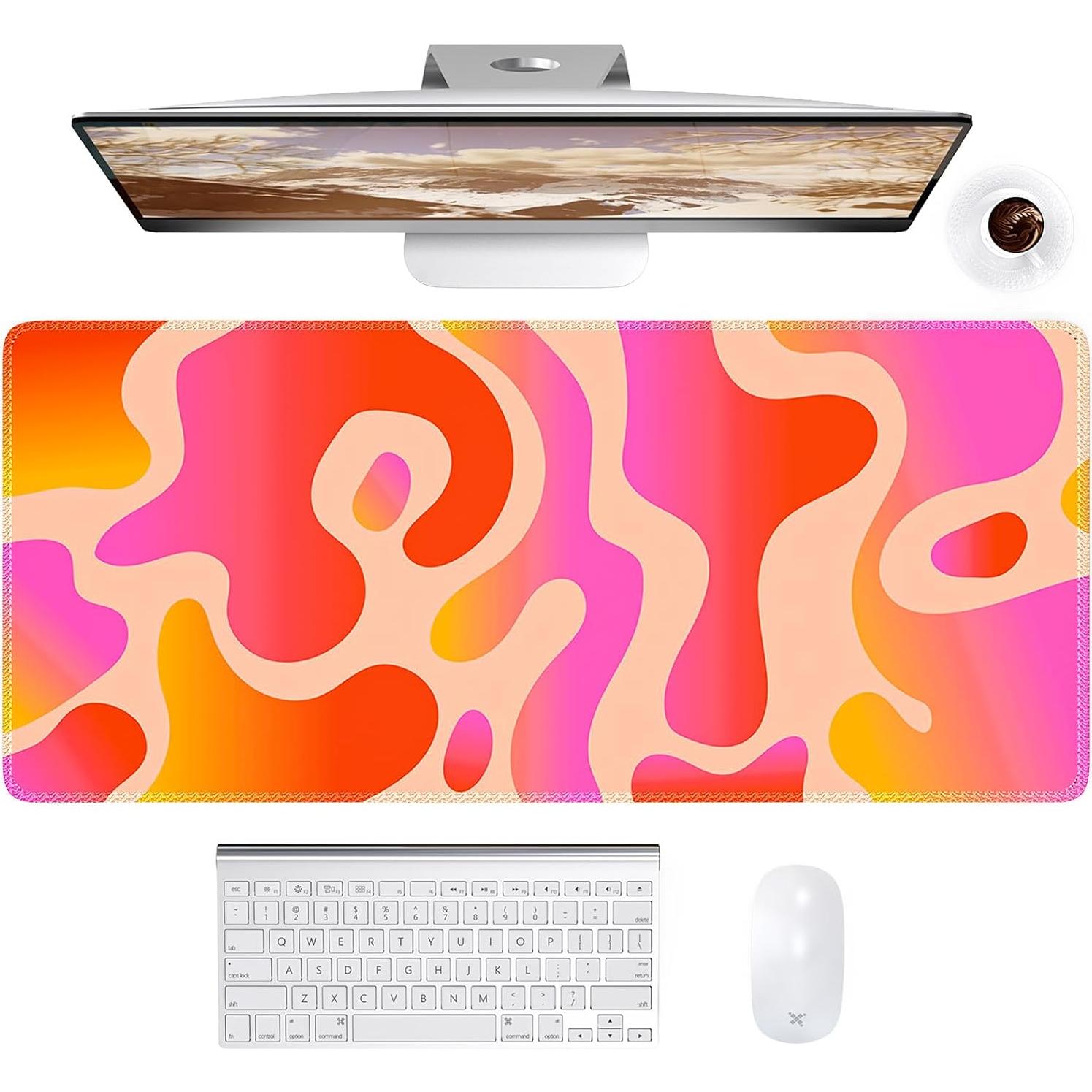 Alfombrilla de Escritorio HAOCOO XXL Antideslizante 90x40cm Boho