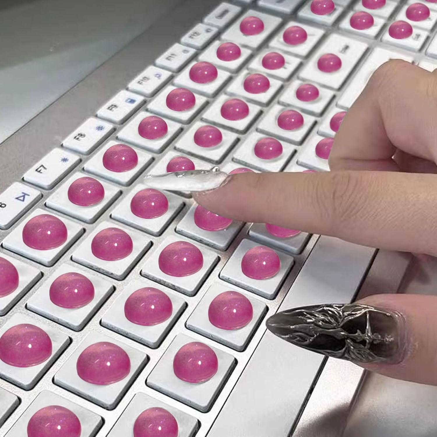 Etiquetas de Teclado Neryourlly para Uñas Largas 100pcs Rosa