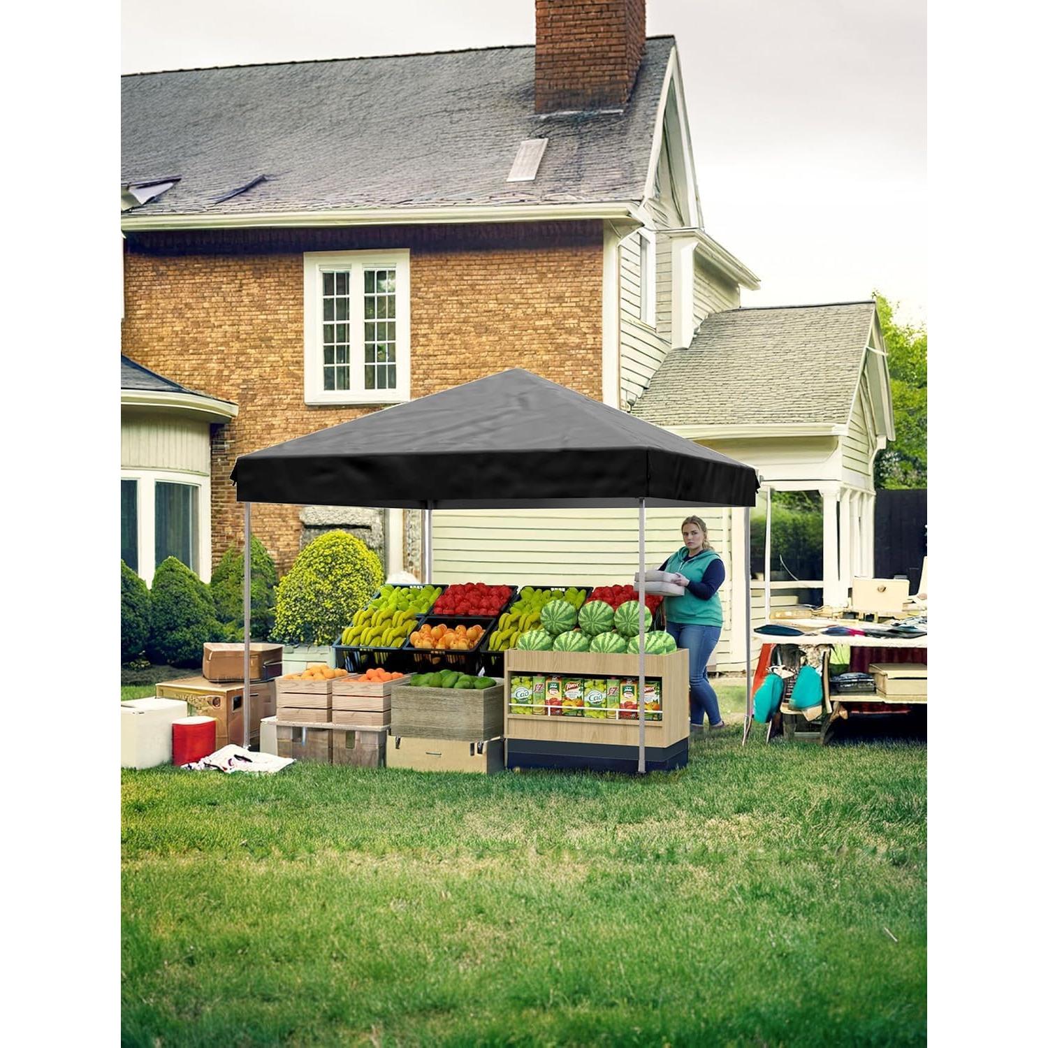 Carpa Plegable HobbyField 10x10 Pies Impermeable Negra