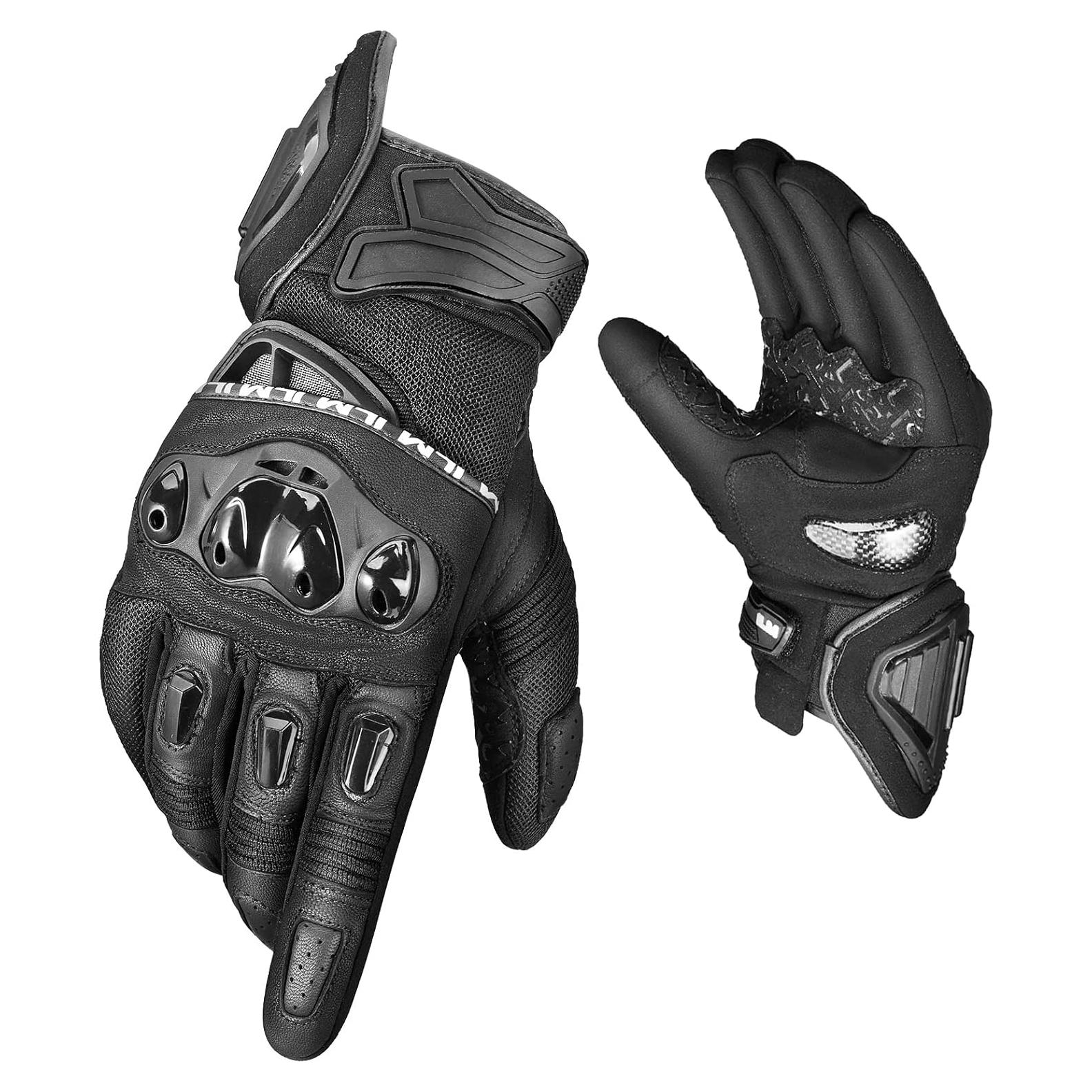Guantes de Motocicleta ILM WD01 Unisex Táctiles Negros