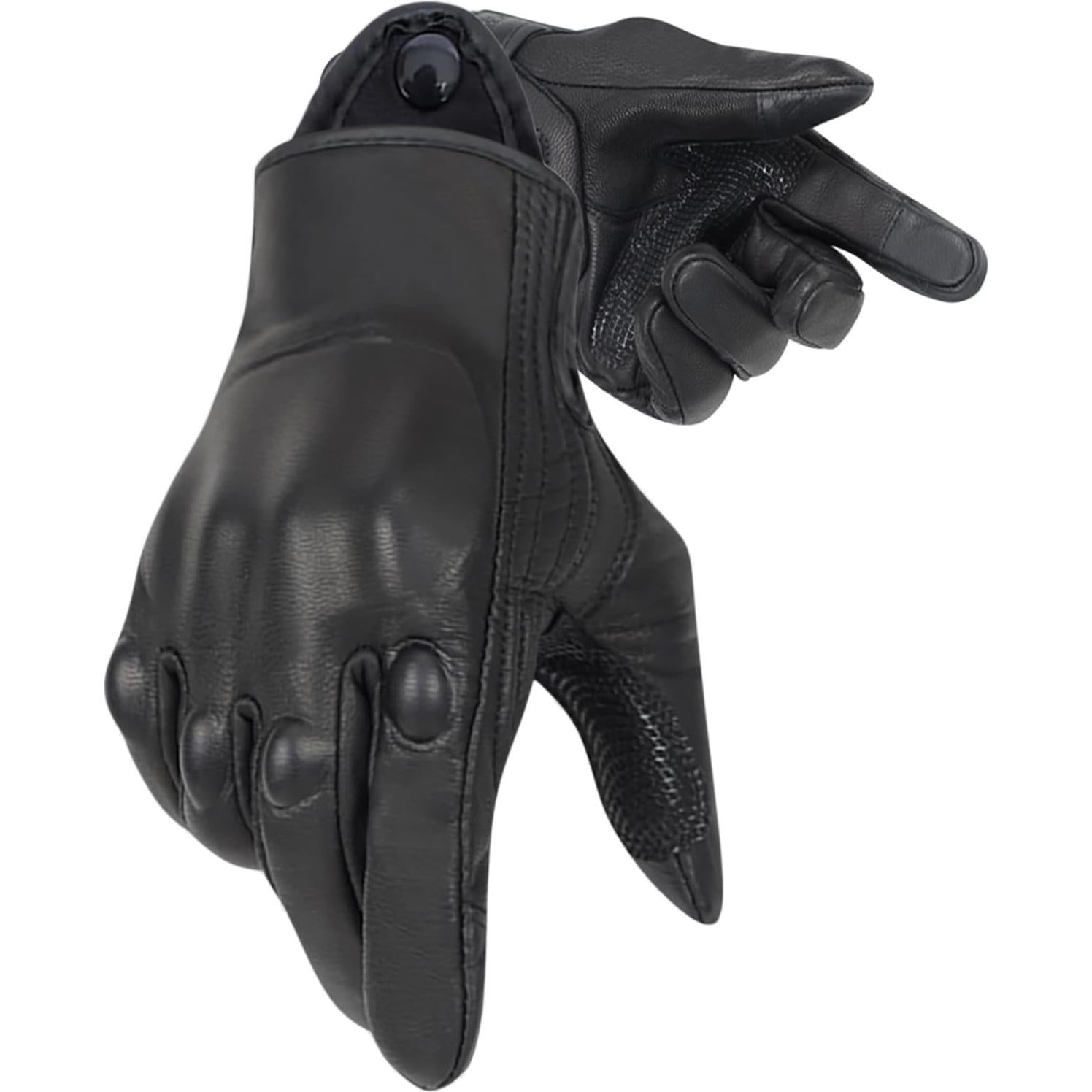 Guantes de Motocicleta KAIWENDE de Cuero con Pantalla Táctil
