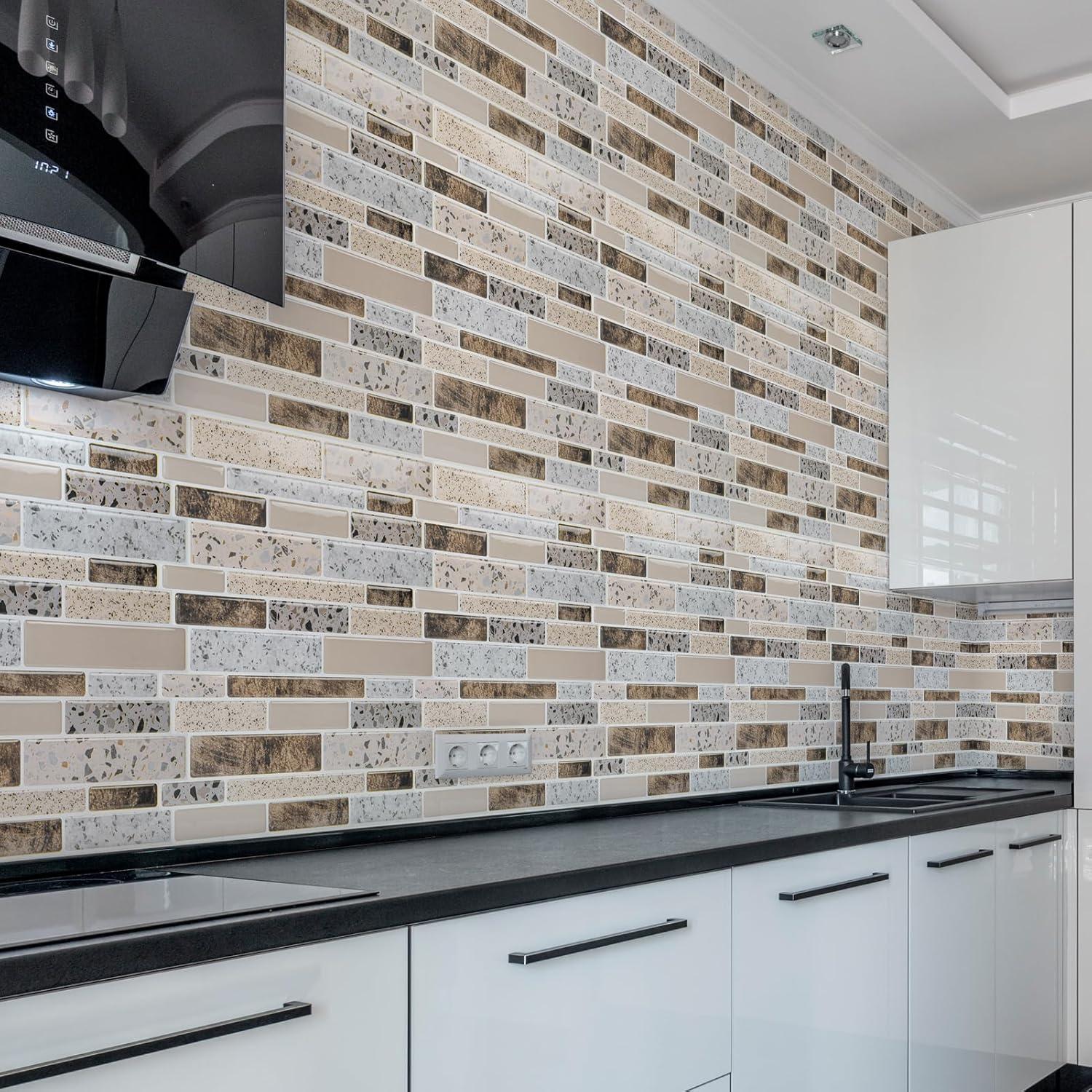 Azulejos Adhesivos Art3dwallpanels 10 Hojas 30.48x30.48cm Marrón