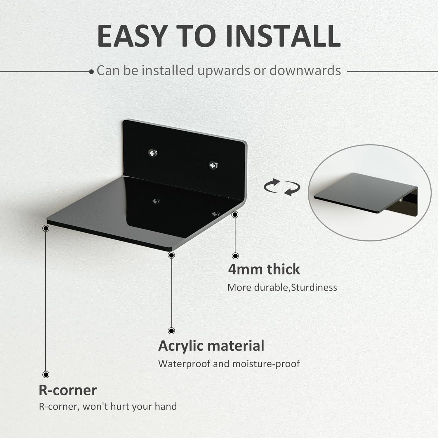 Estantes de Pared Acrílico Hexsonhoma 15 cm Paquete de 4