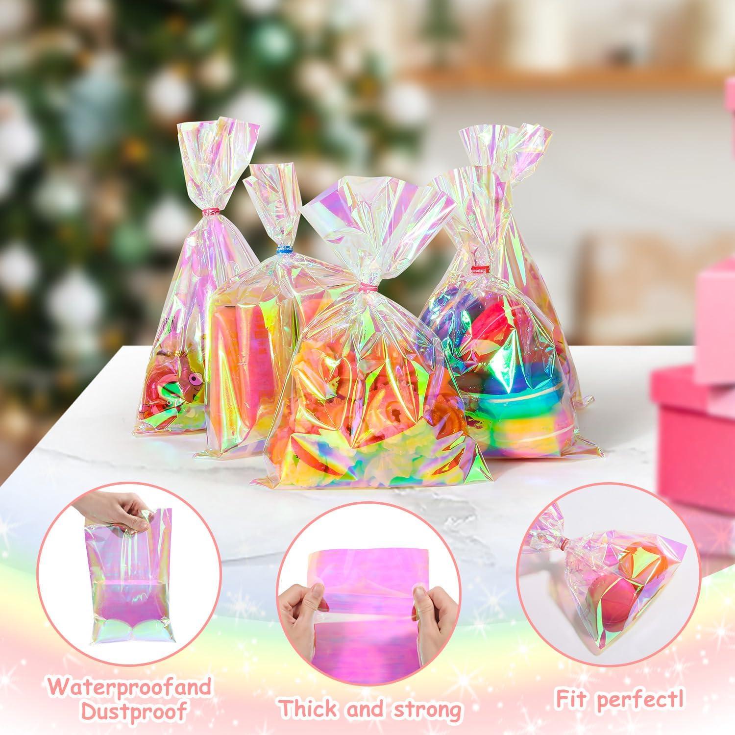 120 Bolsas de Celofán Holográficas Mibo 15x22 cm para Regalos