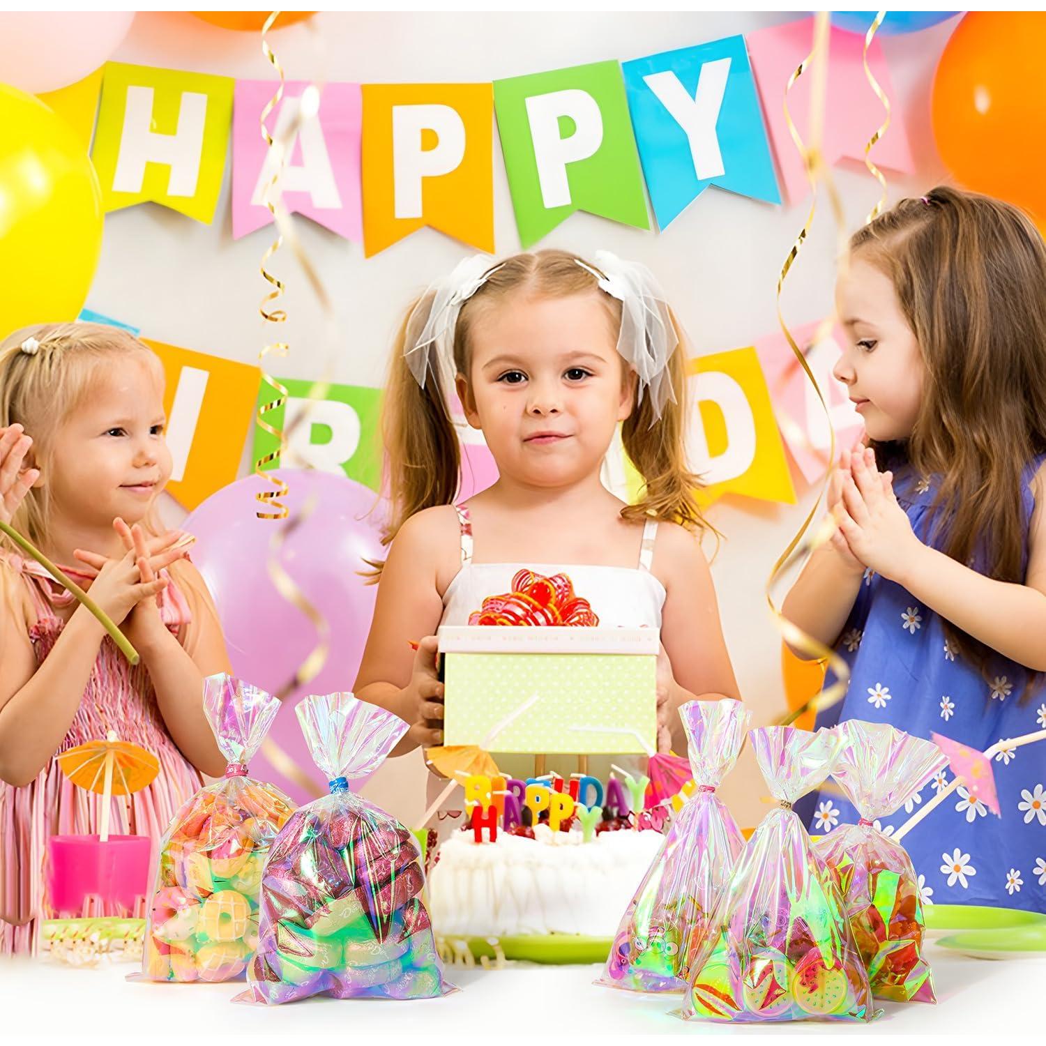 120 Bolsas de Celofán Holográficas Mibo 15x22 cm para Regalos