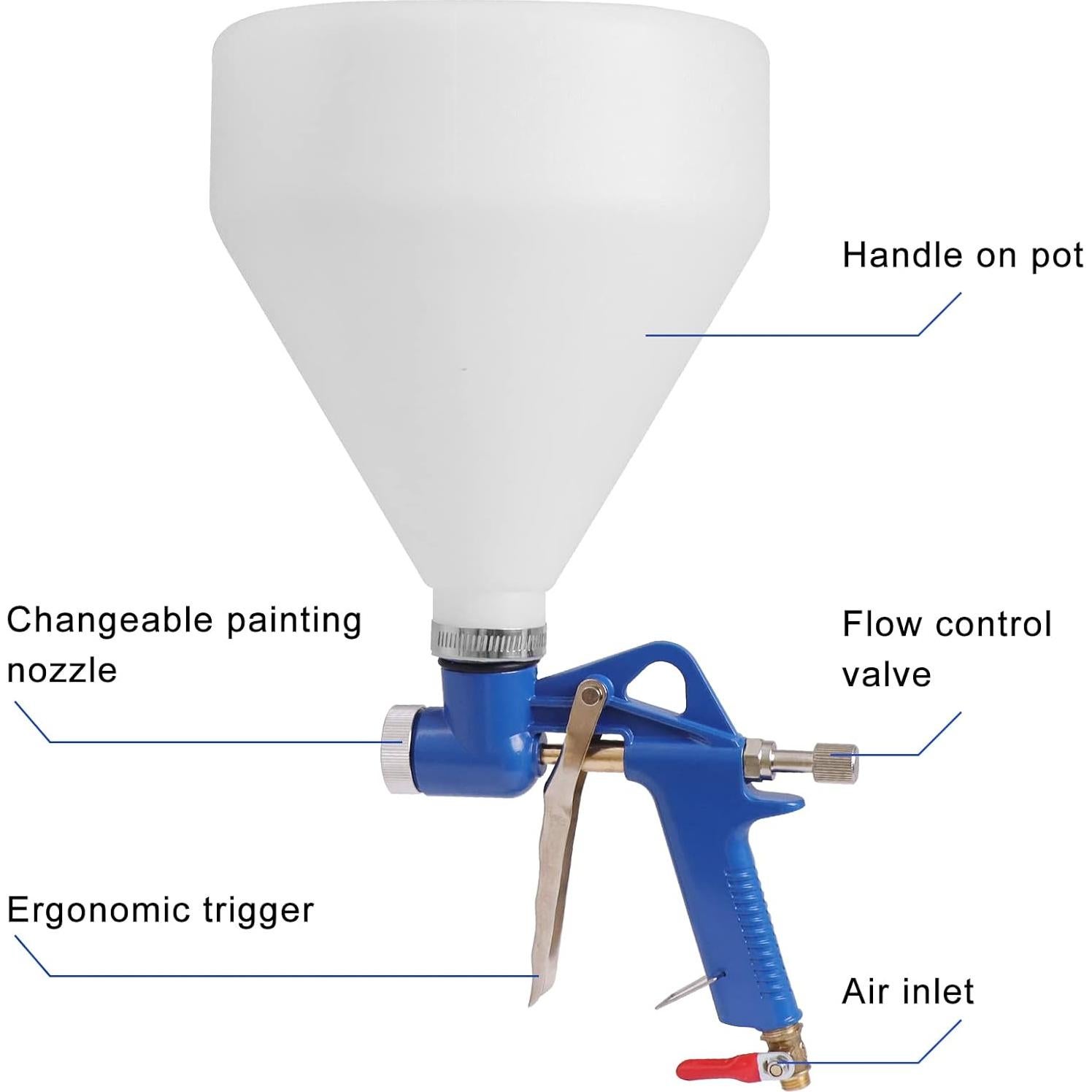 Pulverizador de Textura Aflybltol 1.5 Galones Azul con 3 Boquillas