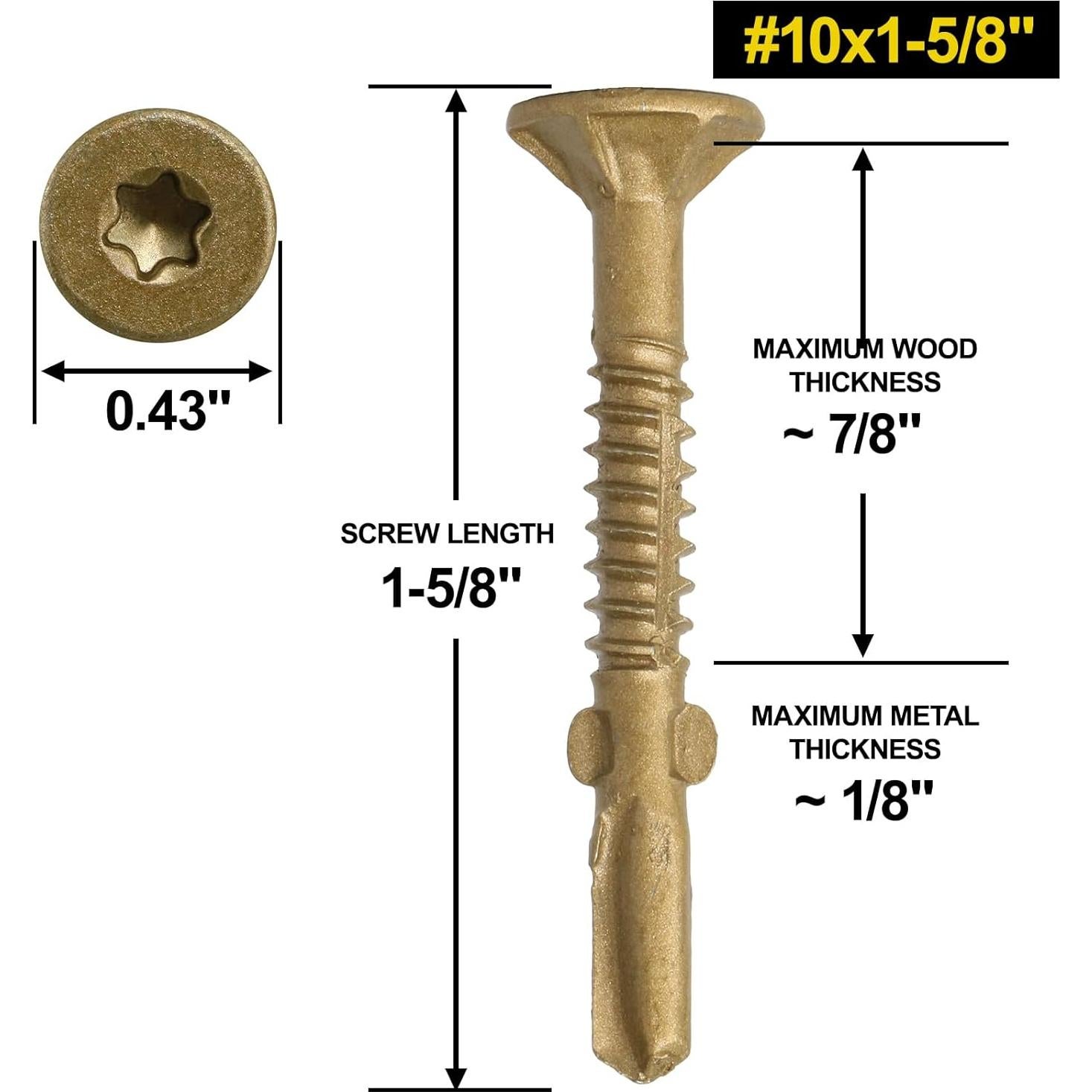 Tornillos Autoperforantes Reamer Tek FMhotu #10 x 41mm 120 Piezas