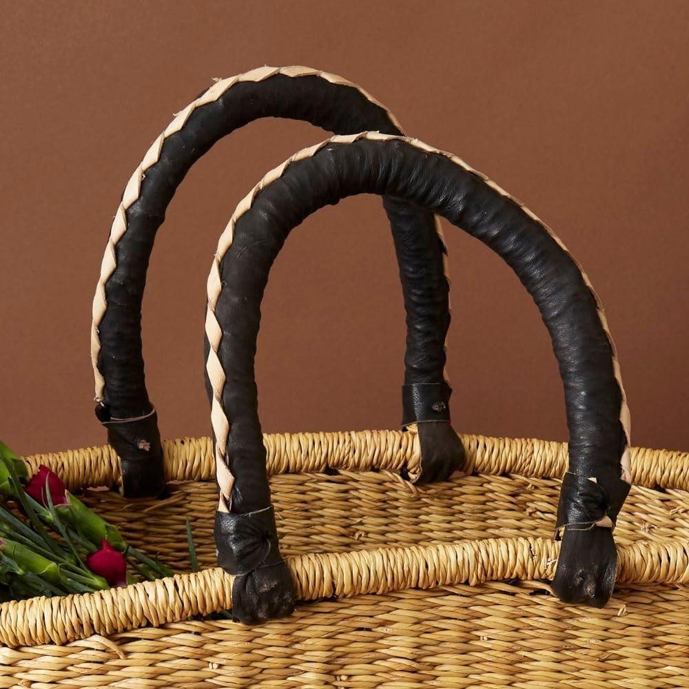 Cesta de Picnic Bolga Africana - Grande, Negra y Natural