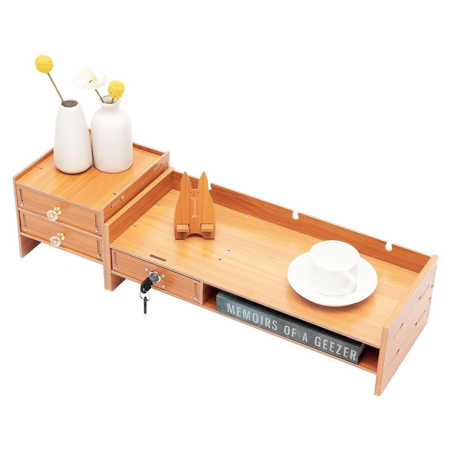 Organizador de Escritorio de Madera MDF con 3 Cajones Estilo A