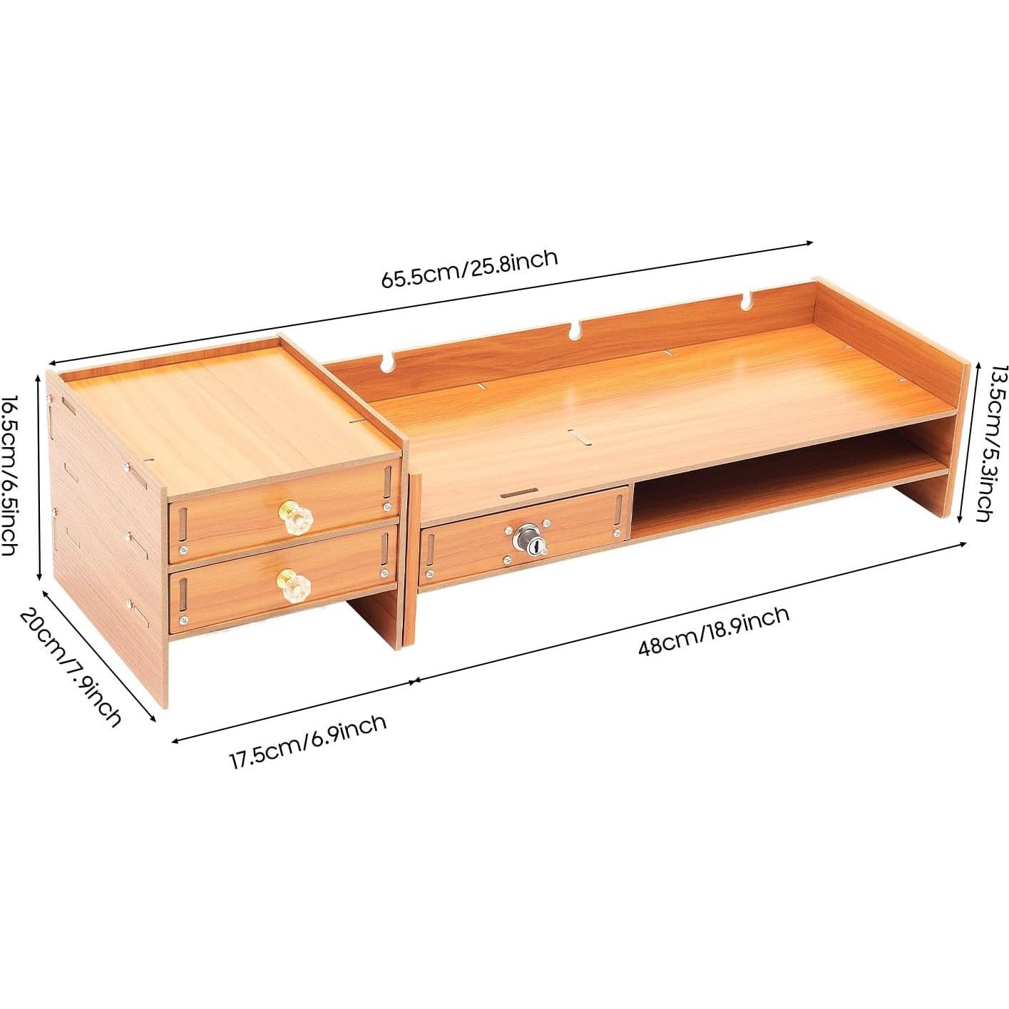 Organizador de Escritorio de Madera MDF con 3 Cajones Estilo A