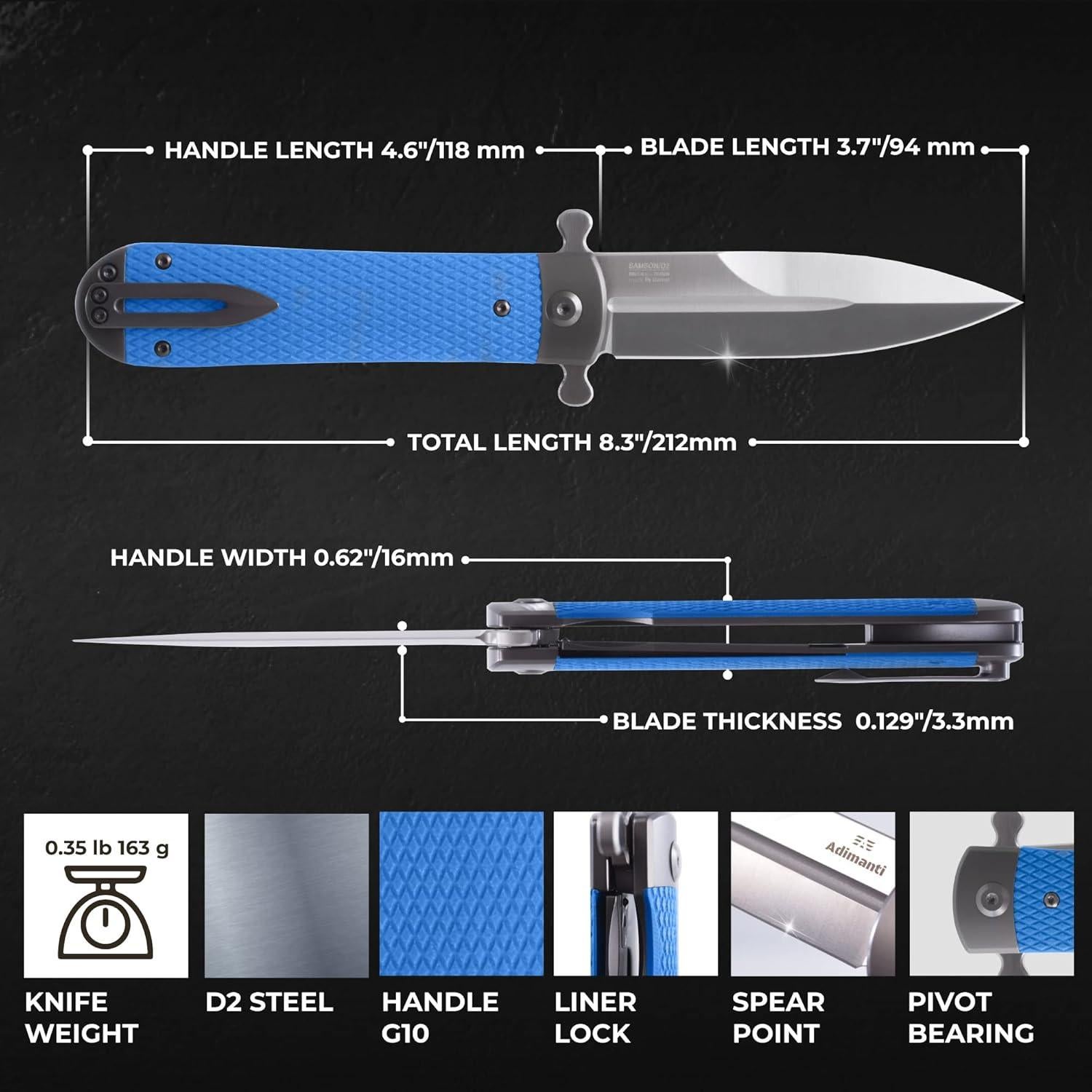 Cuchillo Plegable Ganzo Firebird Samson-BL D2 Mango G10 Azul