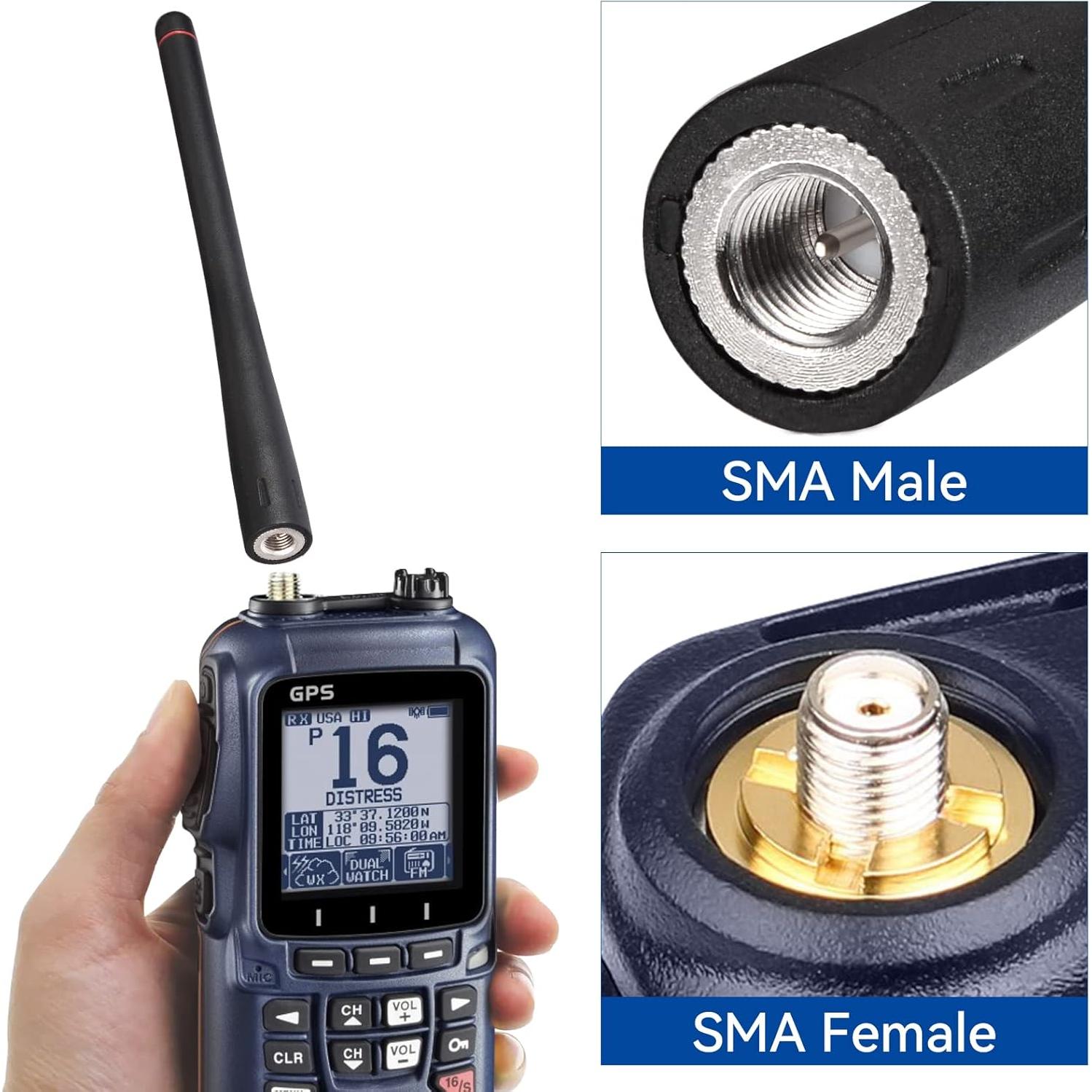 Antena VHF Marina Bingfu SMA Macho 15cm 136-174MHz