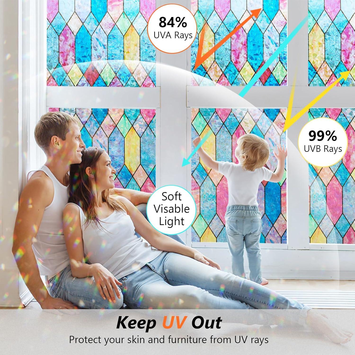 Película para Ventanas Kromapolis Rejilla Arcoíris 44.5x199.7cm