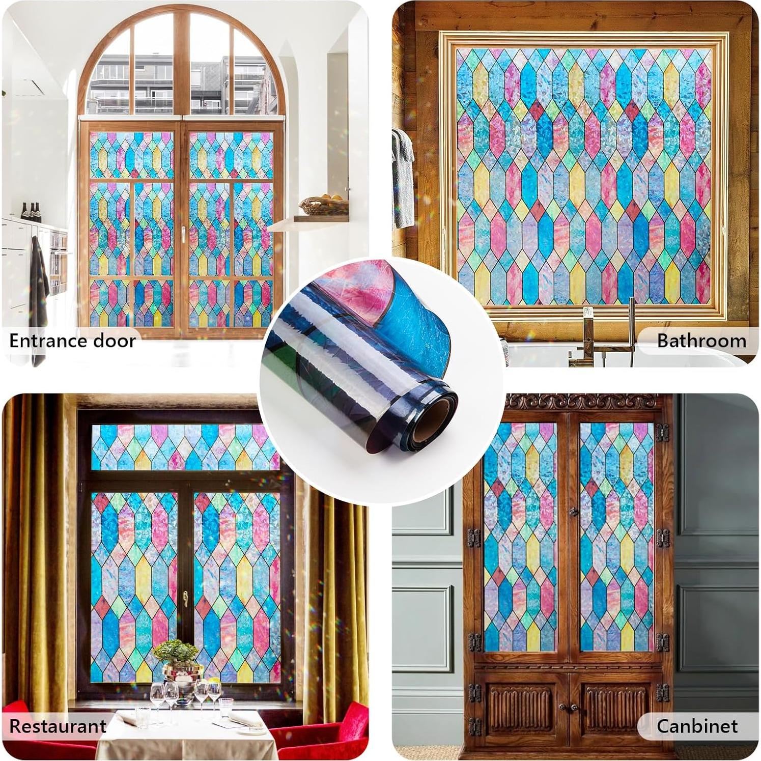 Película para Ventanas Kromapolis Rejilla Arcoíris 44.5x199.7cm