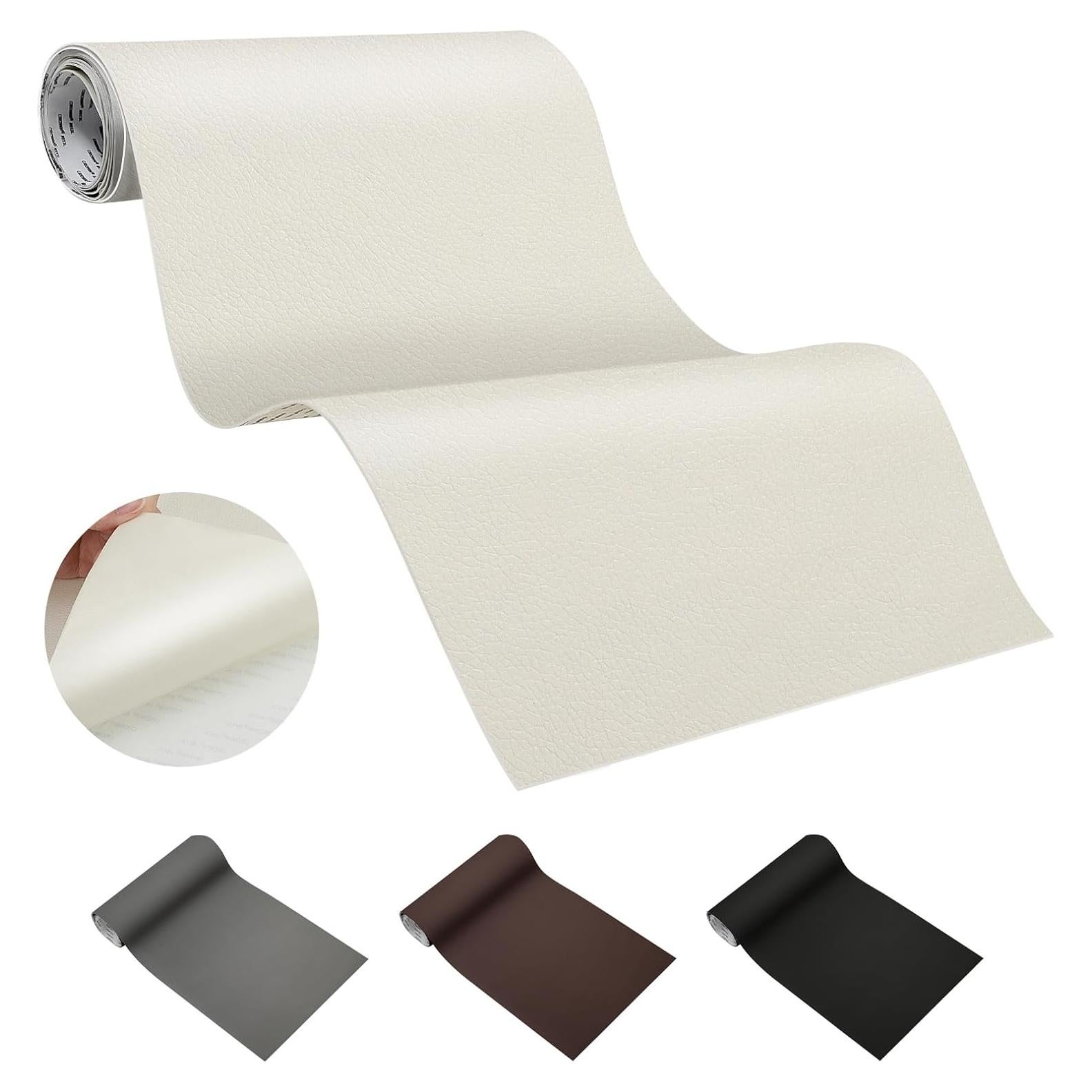 Parche de Reparación de Cuero Beige Lewondr 40x152 cm Autoadhesivo