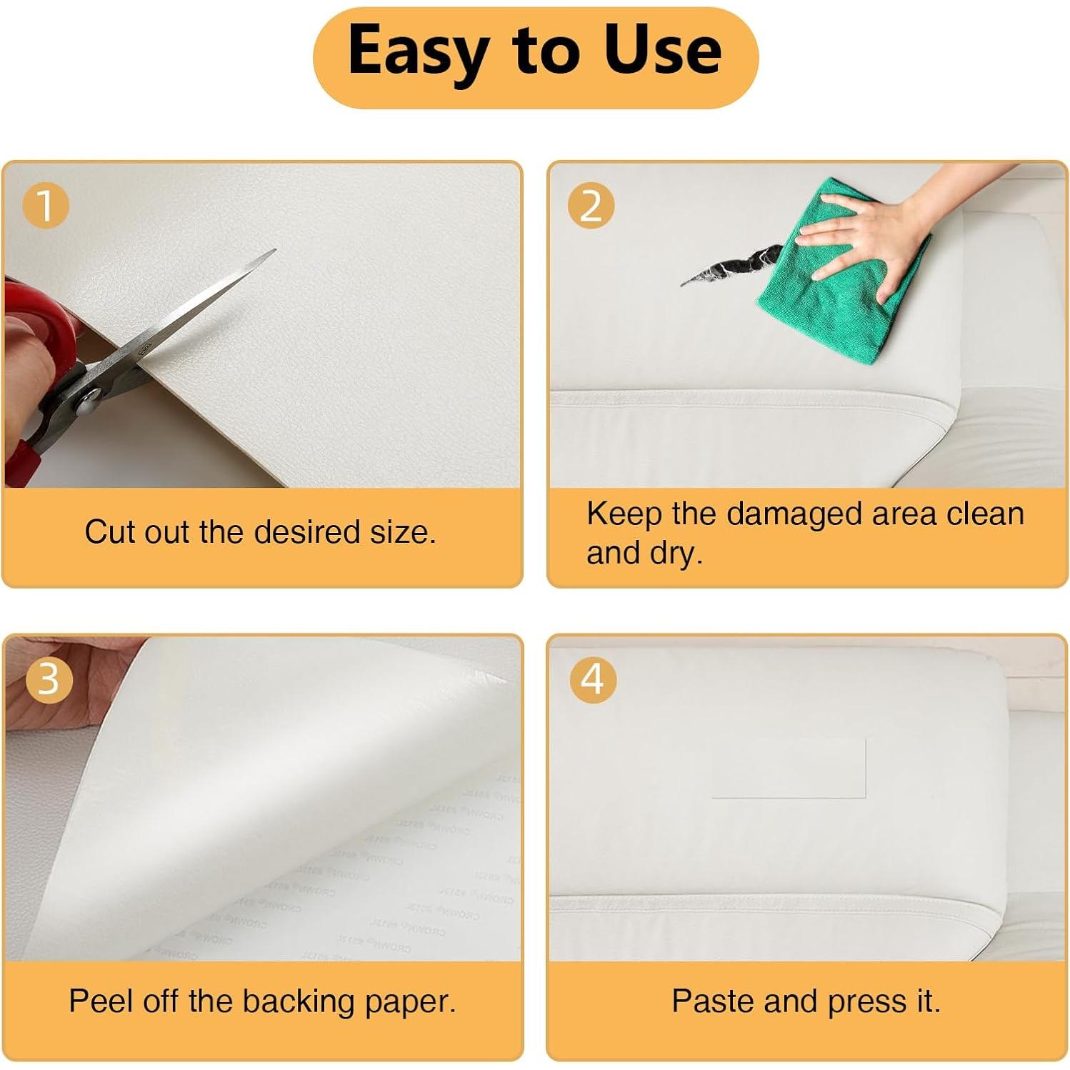 Parche de Reparación de Cuero Beige Lewondr 40x152 cm Autoadhesivo