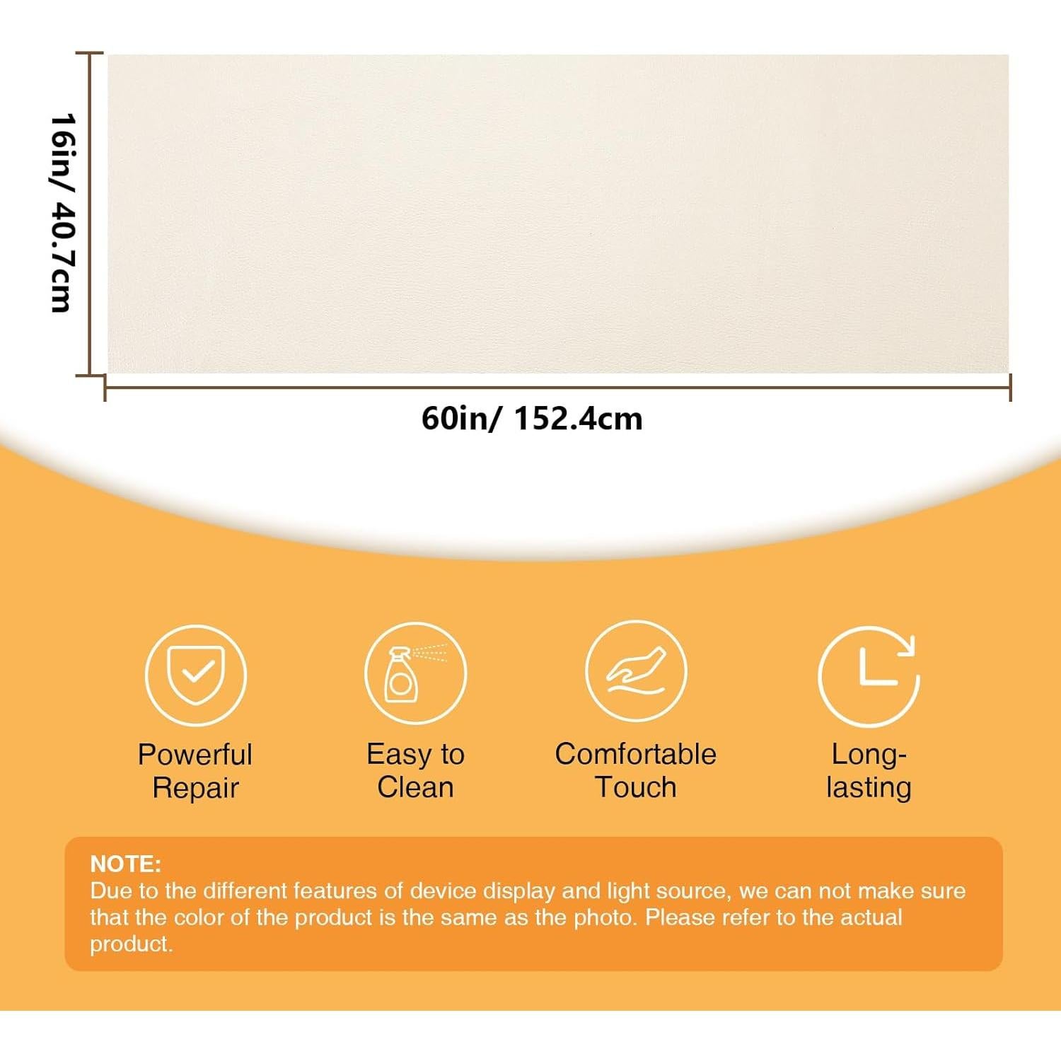 Parche de Reparación de Cuero Beige Lewondr 40x152 cm Autoadhesivo