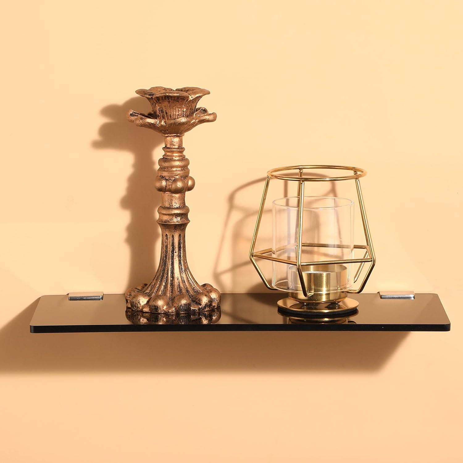 Estante Flotante de Acrílico Mini iobiotio 30x10 cm Negro 2 Pcs