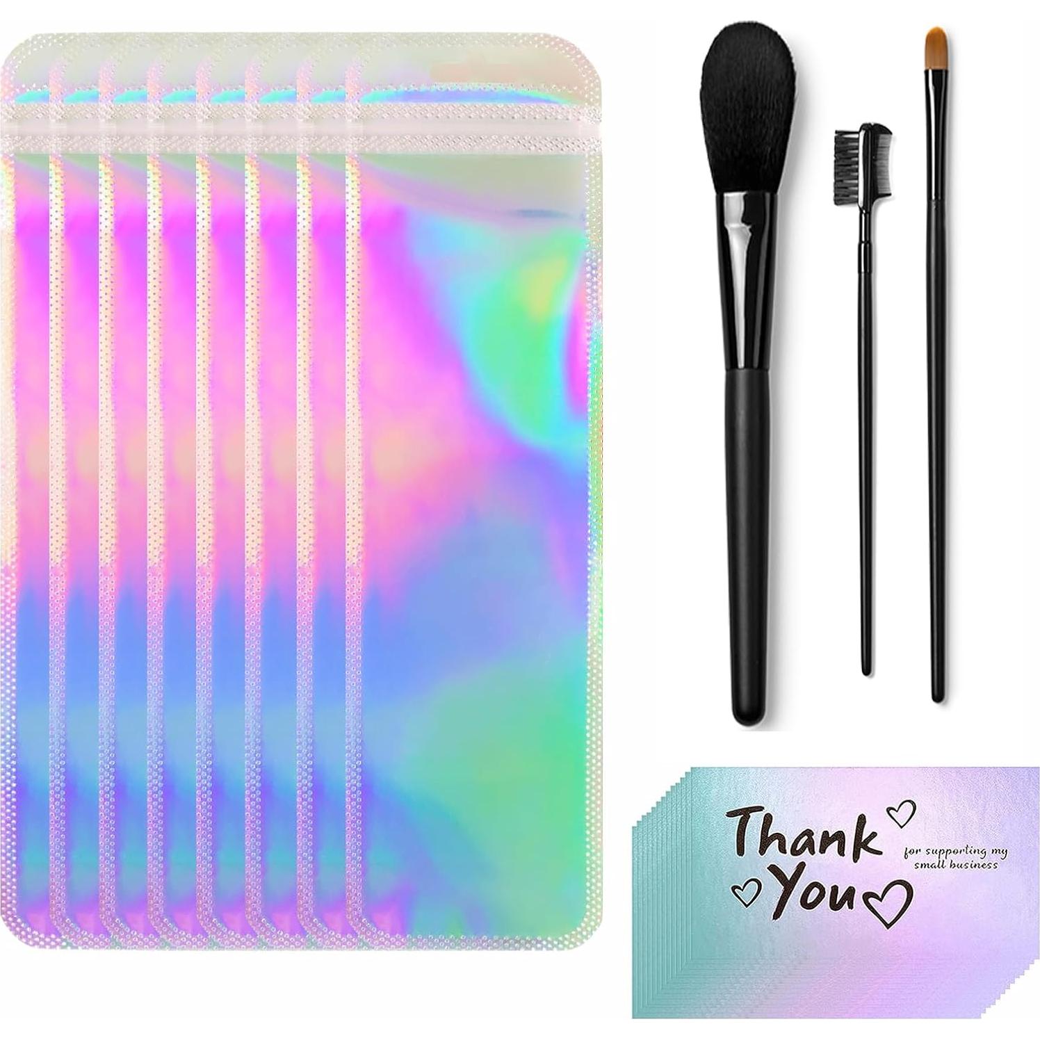 Bolsas de Empaque Holográficas LEEO 100 Pcs con Tarjetas