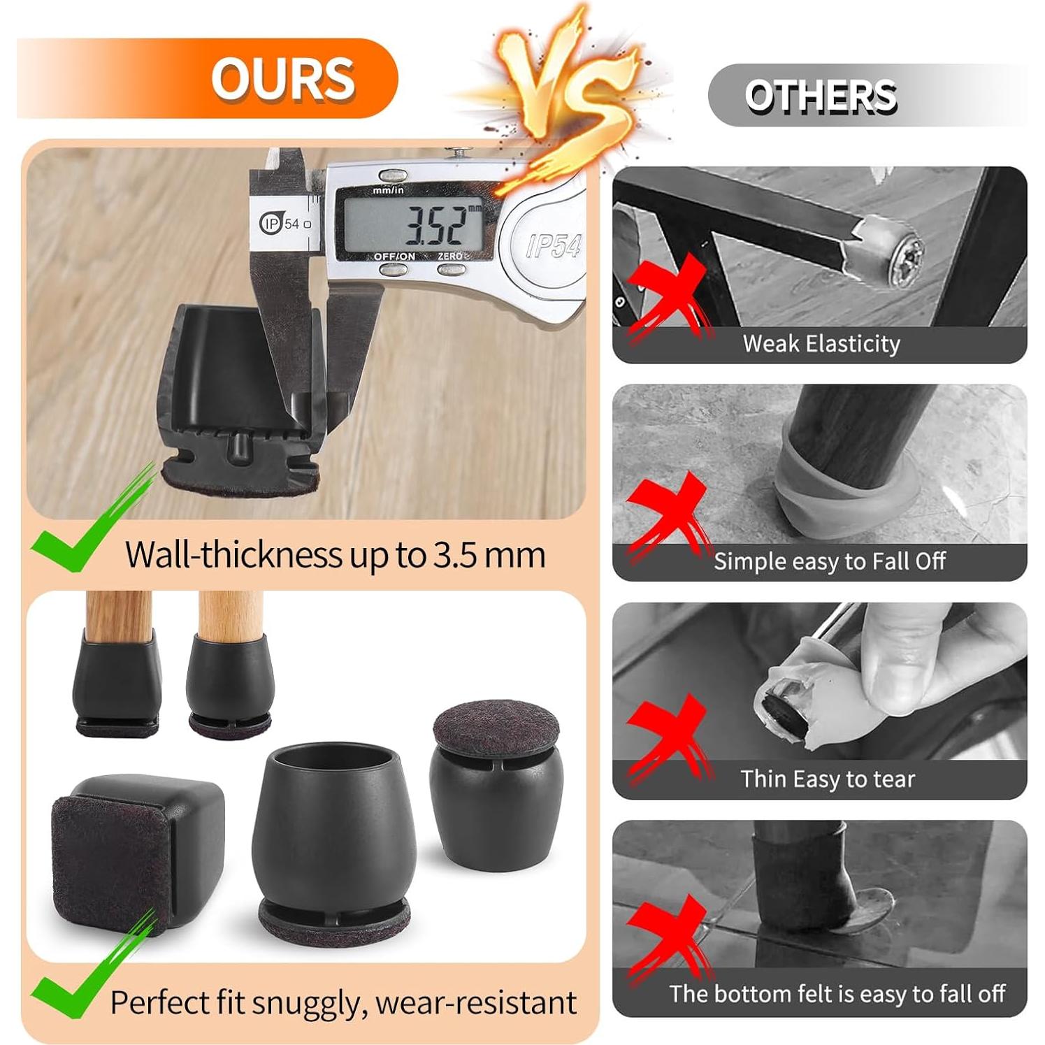 Ezprotekt 24 Protectores de Suelo de Silicona para Muebles