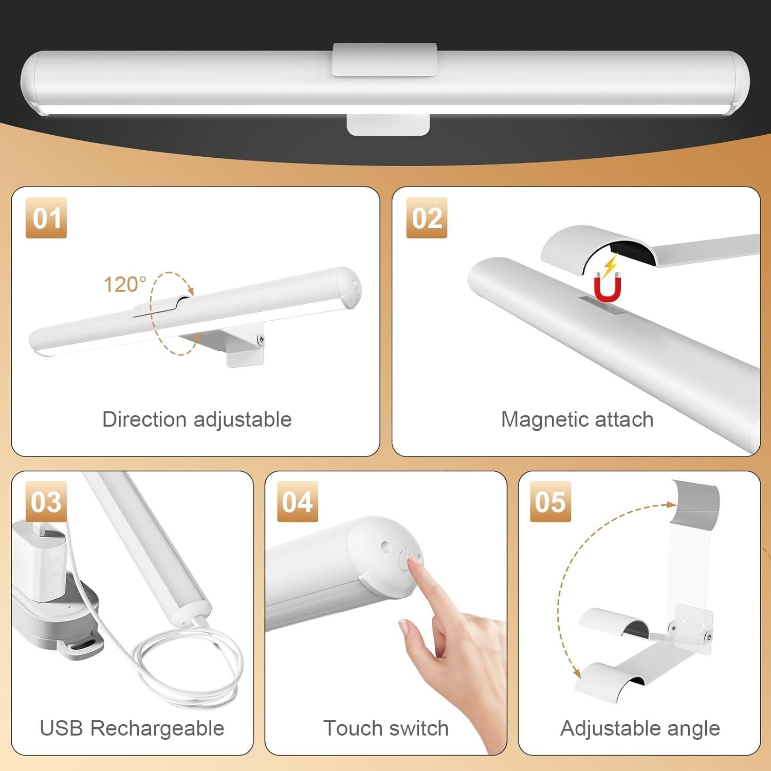 Luz de Pared Recargable Swatia DY-03 300 Lúmenes 33 cm