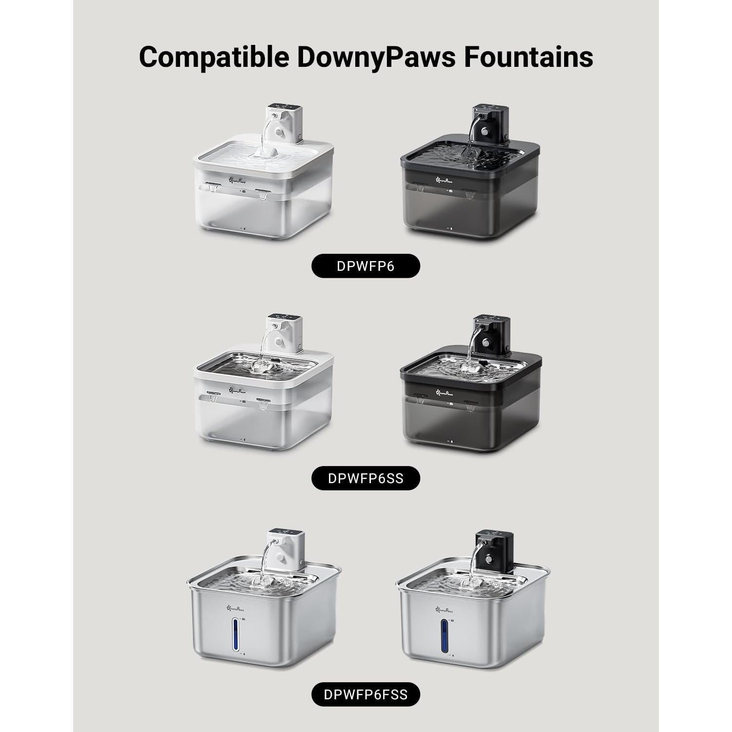 Filtros de Reemplazo DownyPaws DPWFP6 para Fuente de Agua Gatos