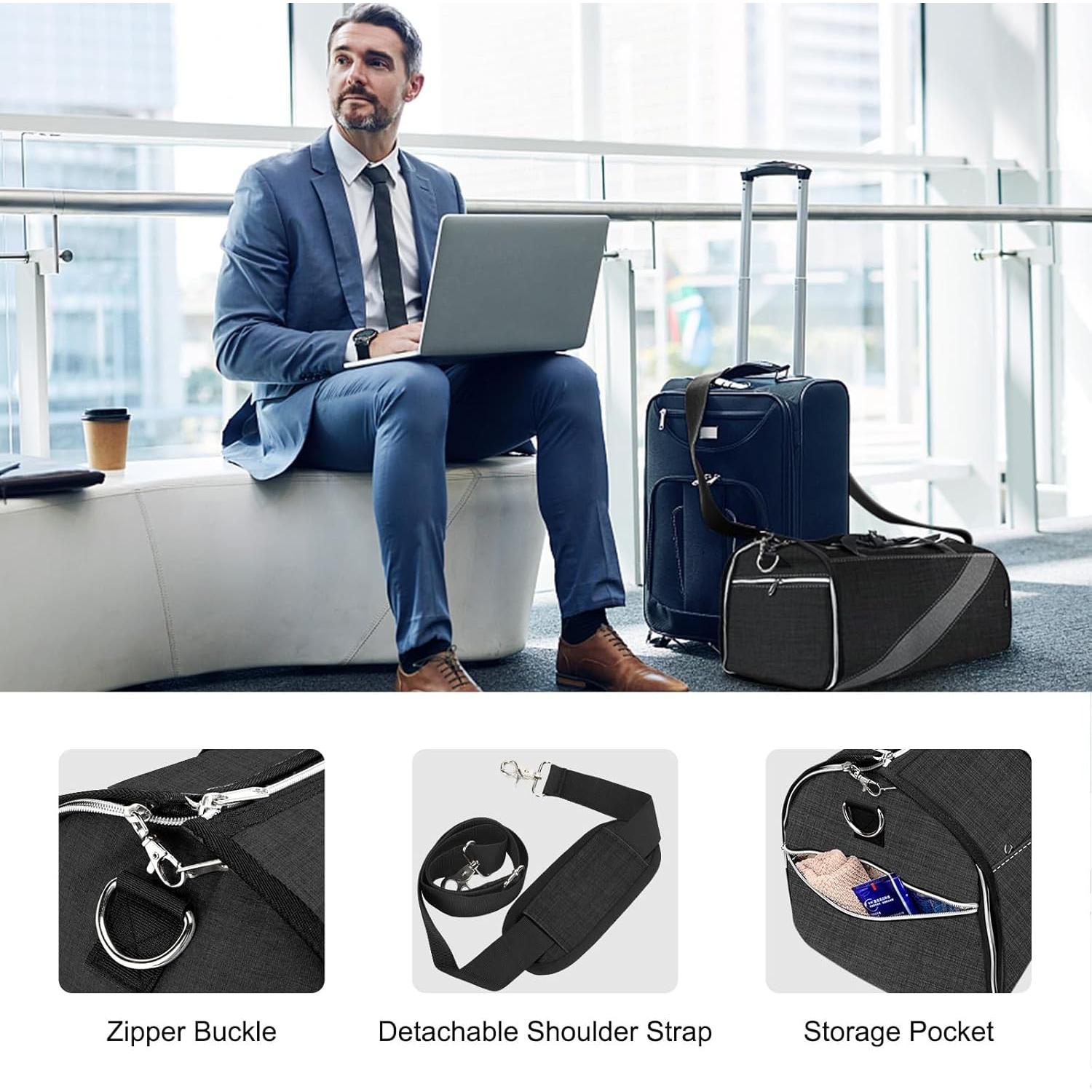 Bolsa Duffle Modoker Negra Convertible para Viajes 1.27 kg