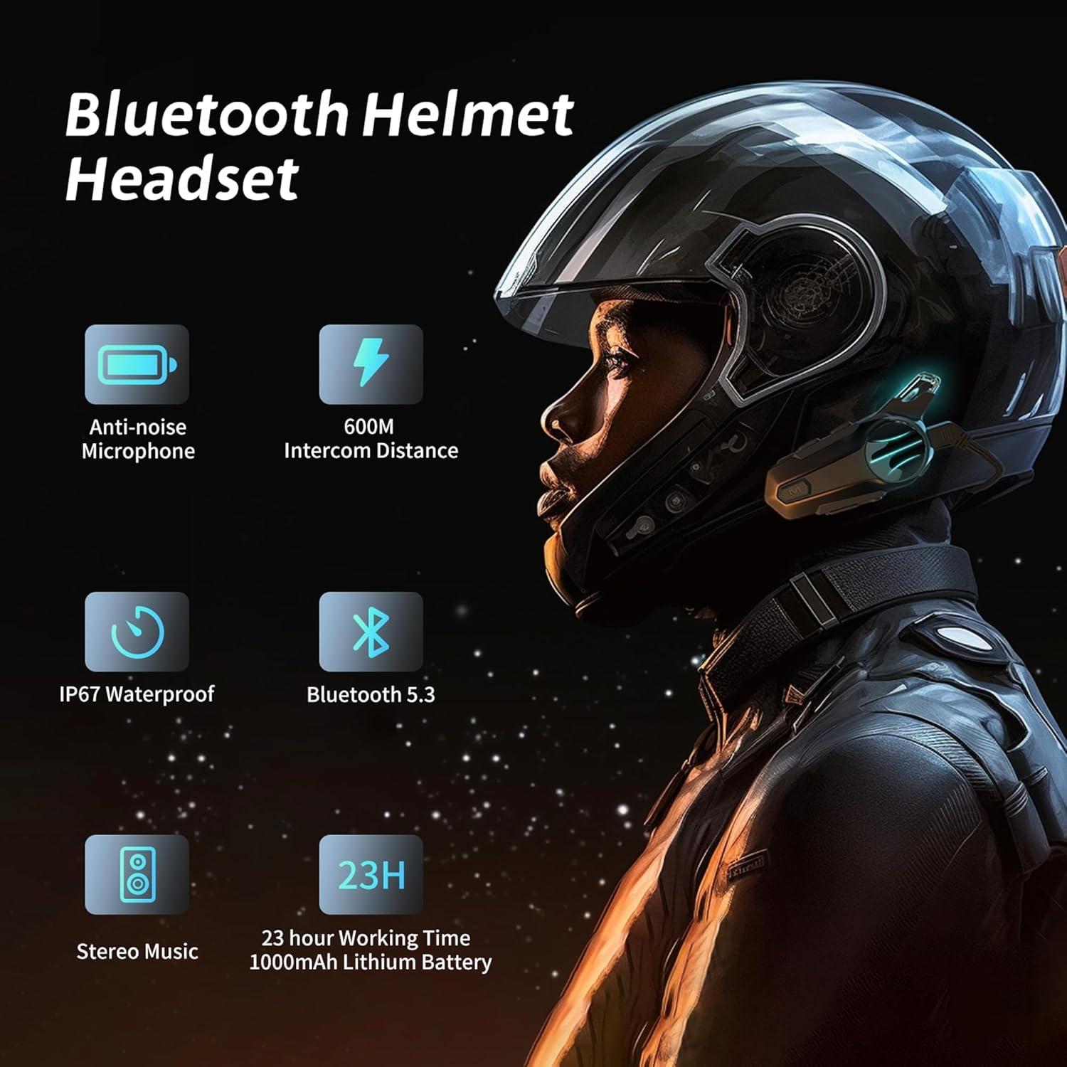 Auricular Bluetooth X1 Pro Cepkquis para Motocicleta IP67