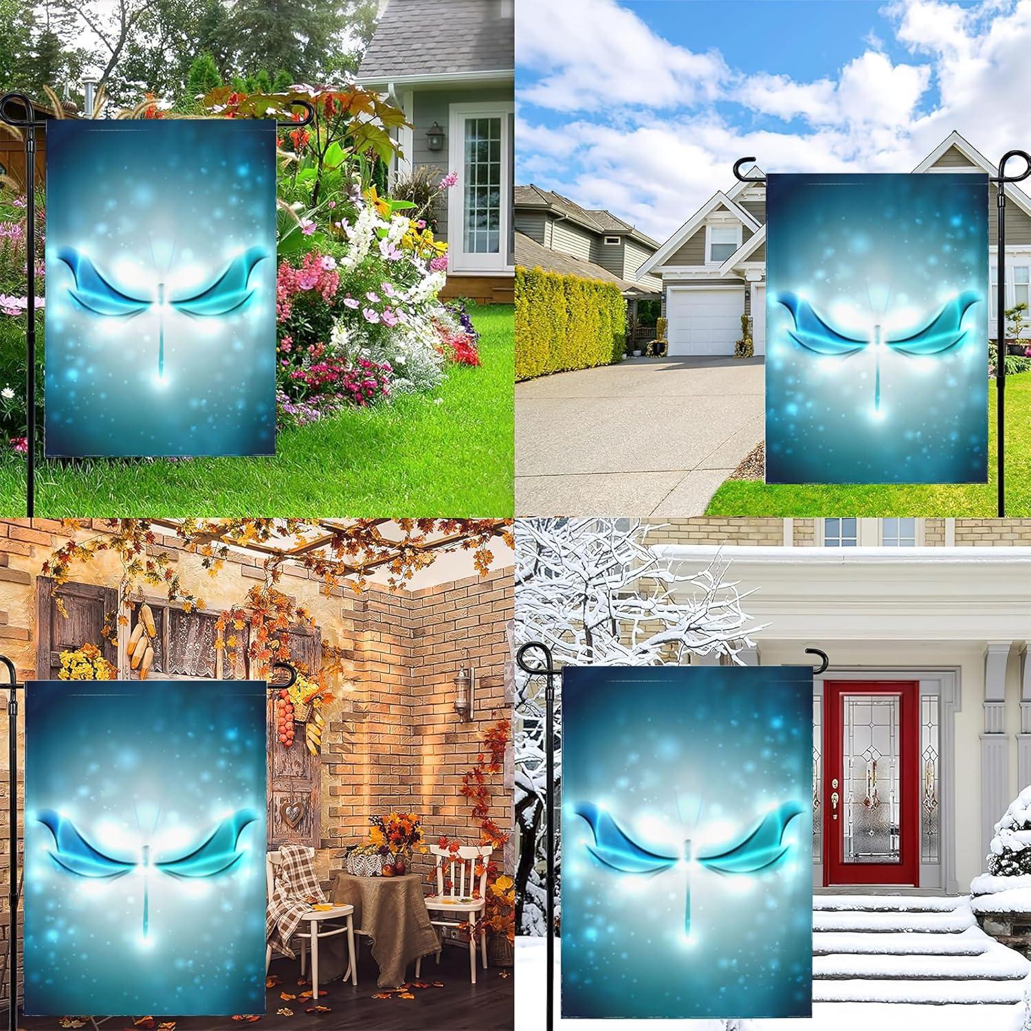 Bandera de Jardín Doble Cara Libélula Abstracta 30x45cm