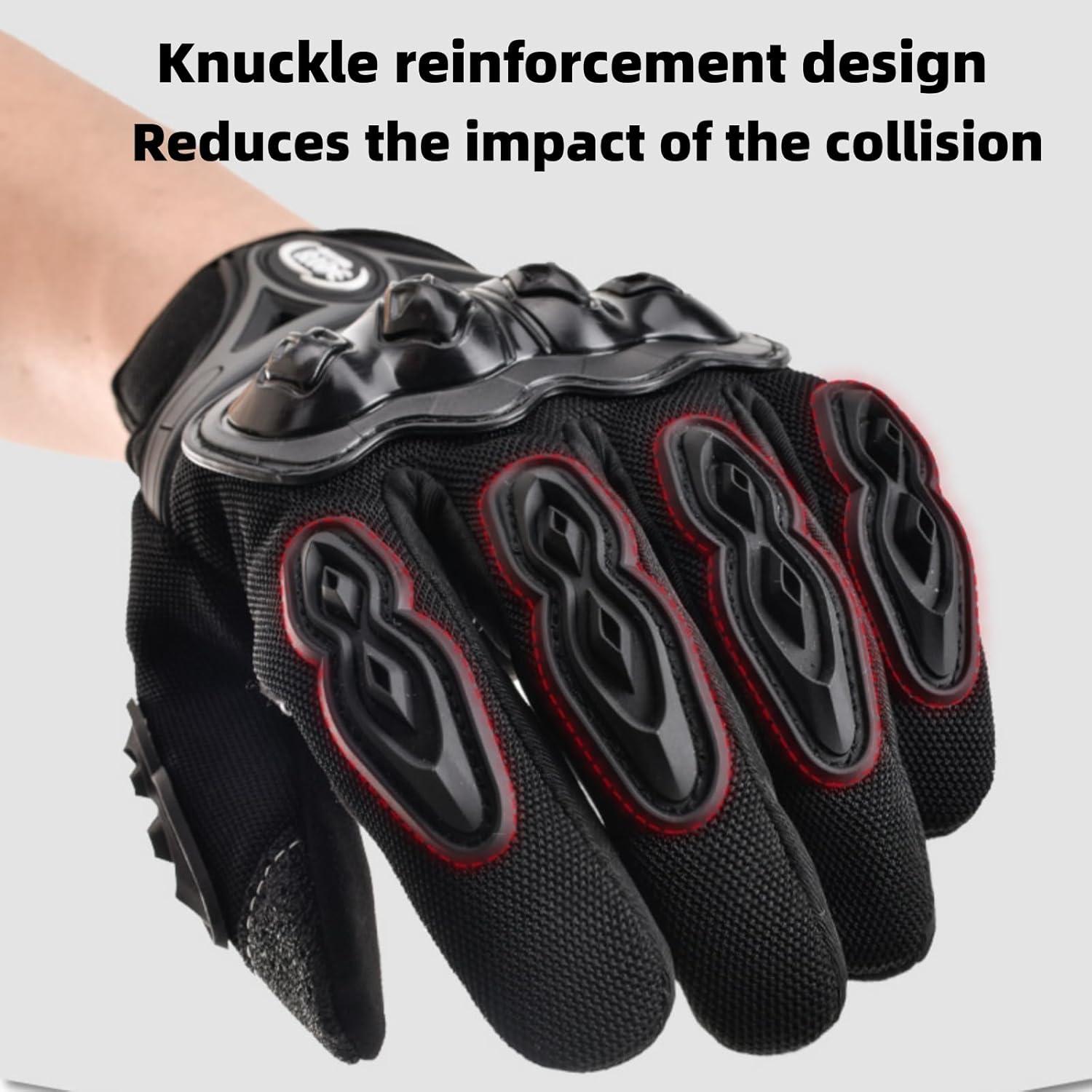 Guantes de Motocicleta POONWEI Táctiles Malla Transpirable