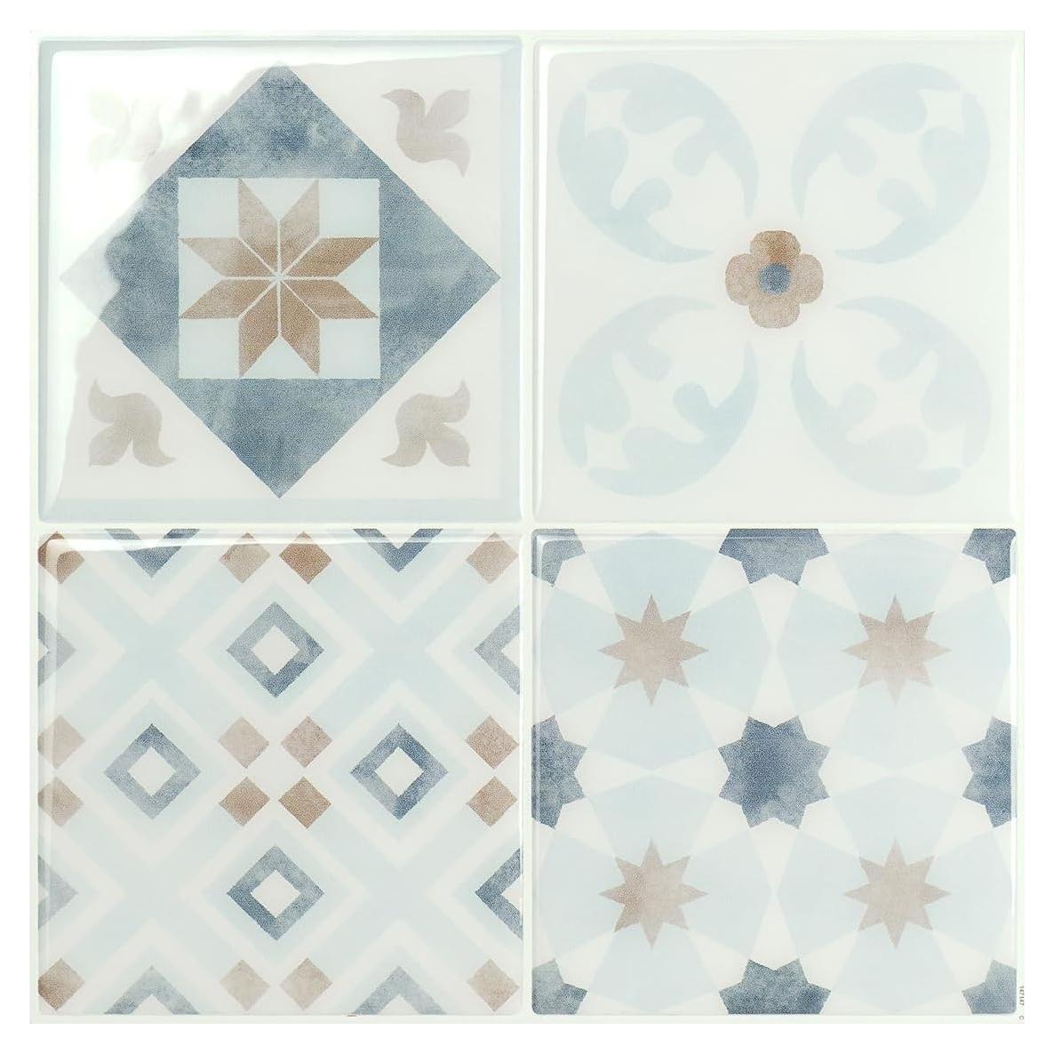 Azulejos autoadhesivos Smart Tiles Parma Blue 5 unidades 22.86 cm