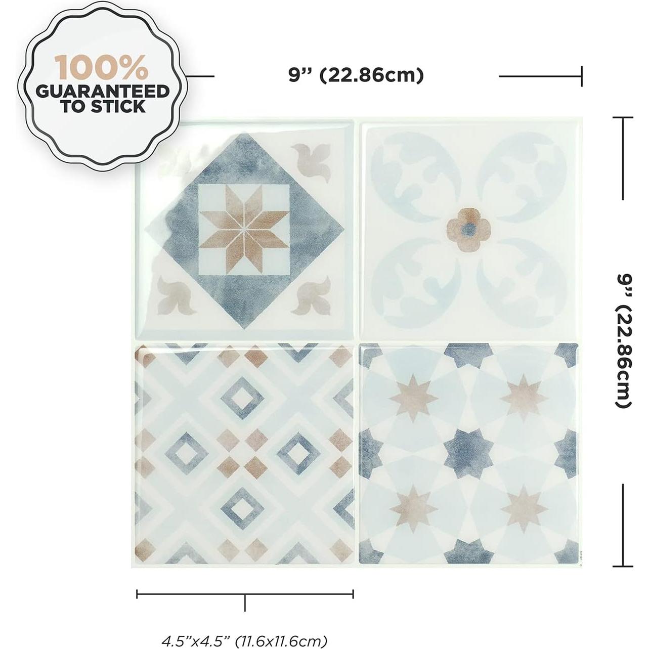 Azulejos autoadhesivos Smart Tiles Parma Blue 5 unidades 22.86 cm