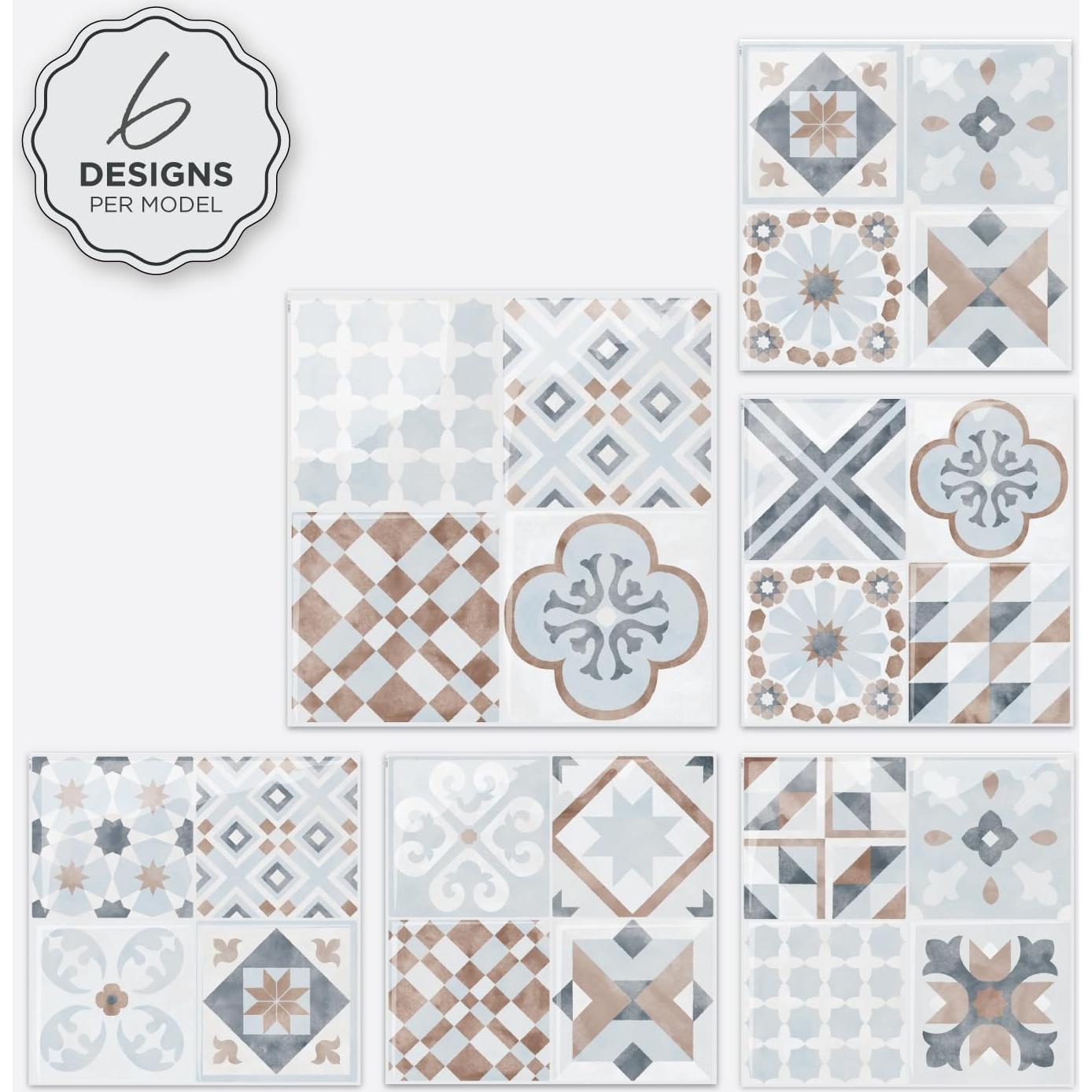 Azulejos autoadhesivos Smart Tiles Parma Blue 5 unidades 22.86 cm