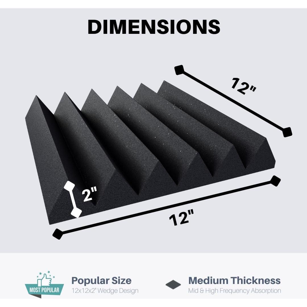 Paneles Acústicos SoundAssured Cuña 30.48x30.48 cm - Paquete de 4